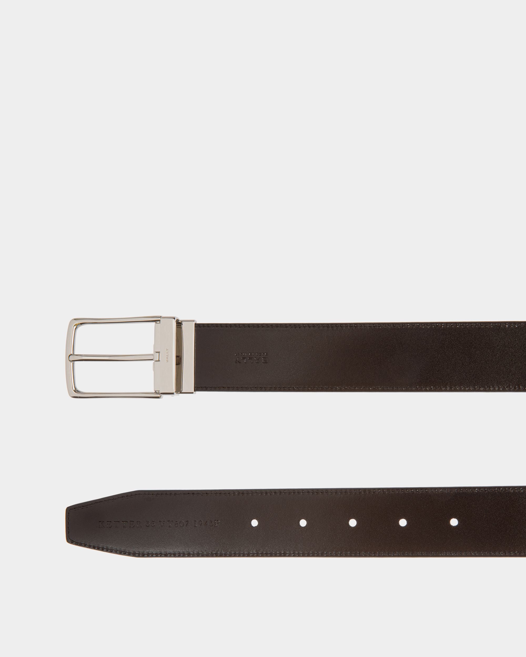Cintura Regolabile E Reversibile Ketter 35 mm In Pelle Nera E Marrone - Uomo - Bally - 02