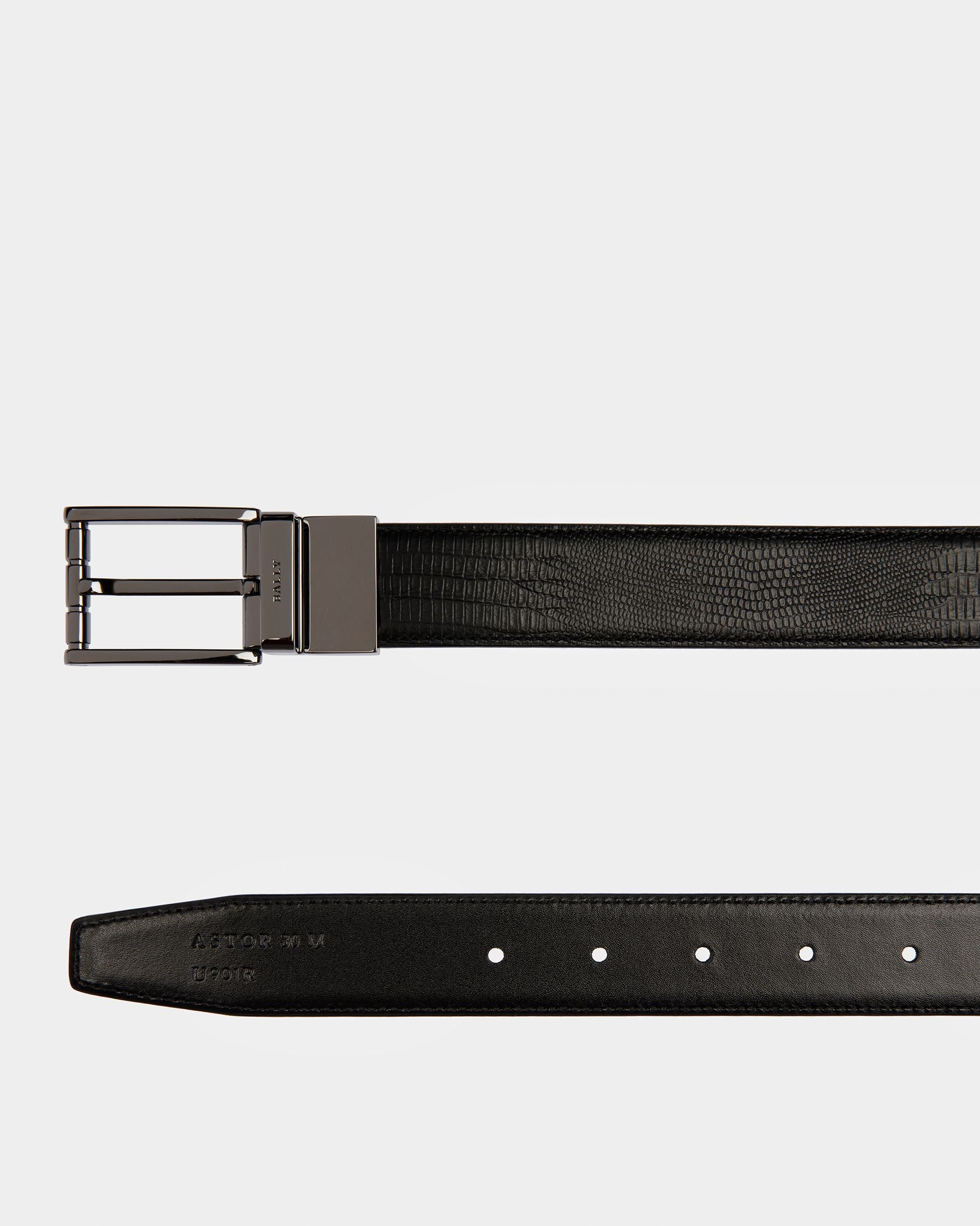 Astor Cintura Da 30 Mm In Pelle Nera - Uomo - Bally - 02