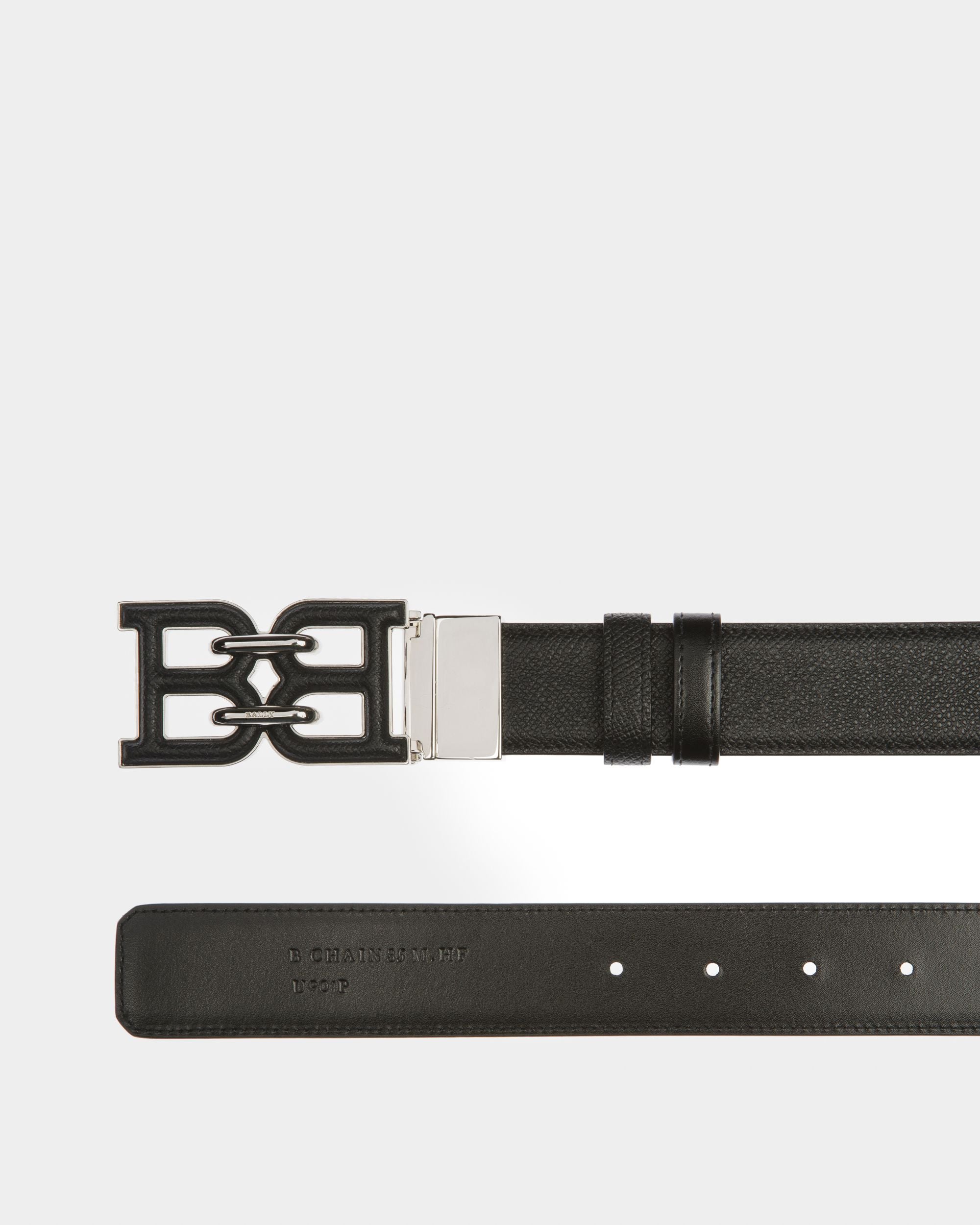 B-Chain Cintura Da 35 Mm In Pelle Nera - Uomo - Bally - 02