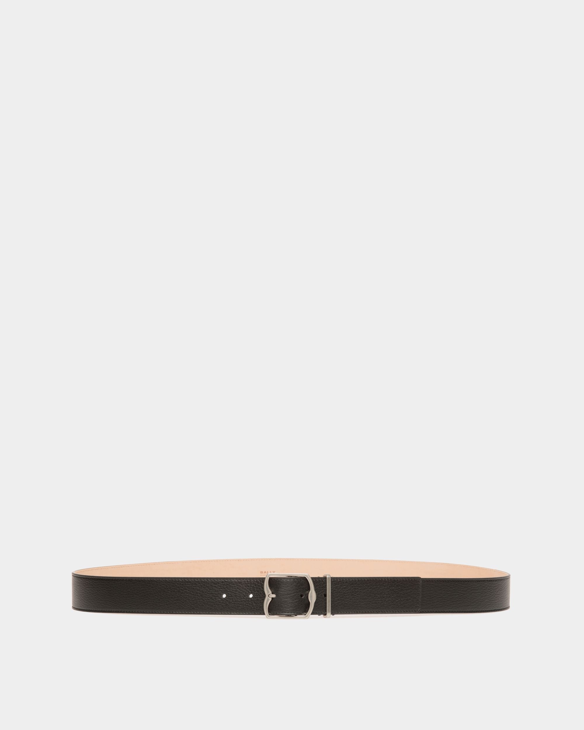 Cintura Emblem 35 mm In Pelle Granata Nera - Uomo - Bally - 01
