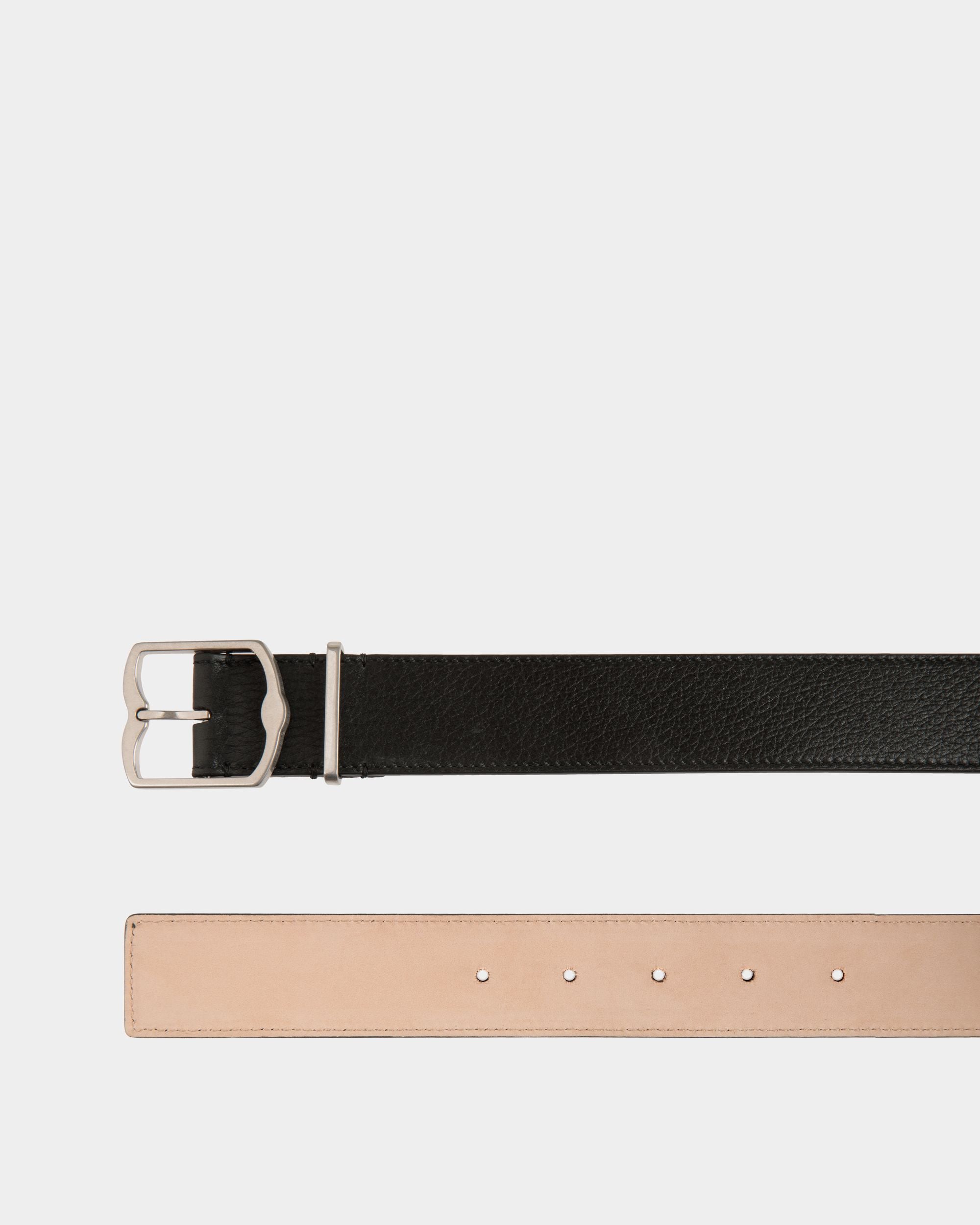 Cintura Emblem 35 mm In Pelle Granata Nera - Uomo - Bally - 02
