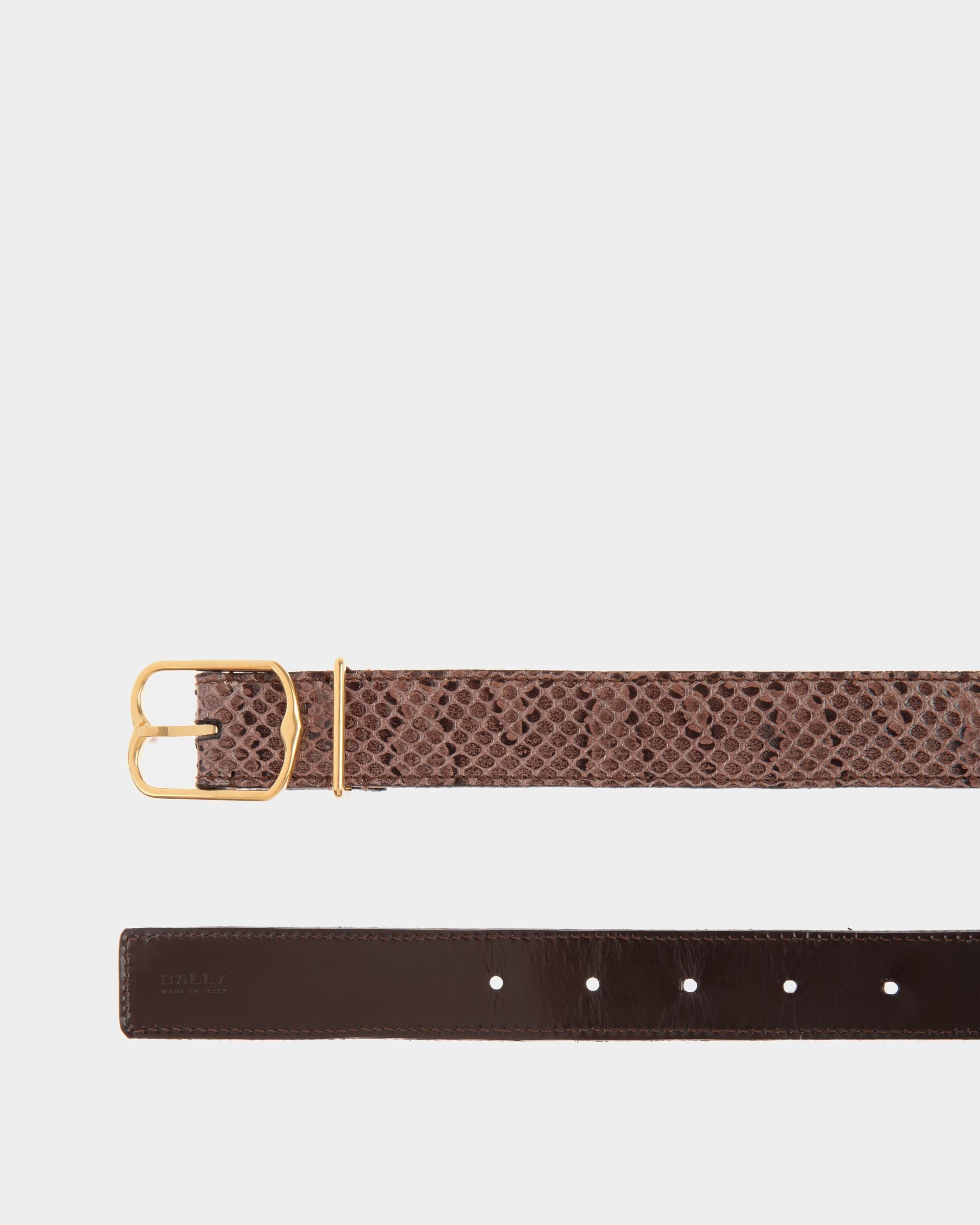 Cintura Da 35 mm Con Fibbia Emblem In Pelle Nera - Uomo - Bally - 02