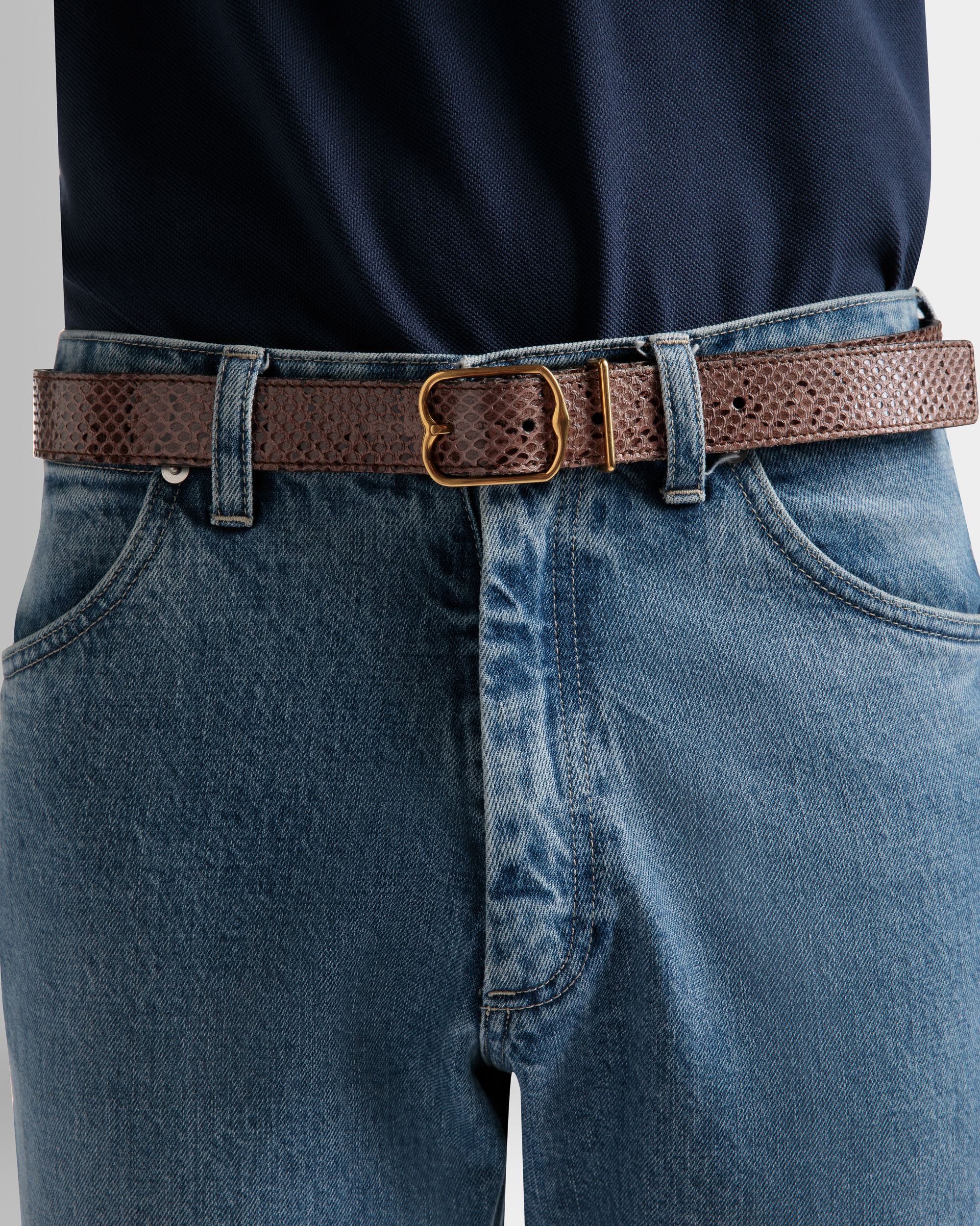 Cintura Da 35 mm Con Fibbia Emblem In Pelle Nera - Uomo - Bally - 03