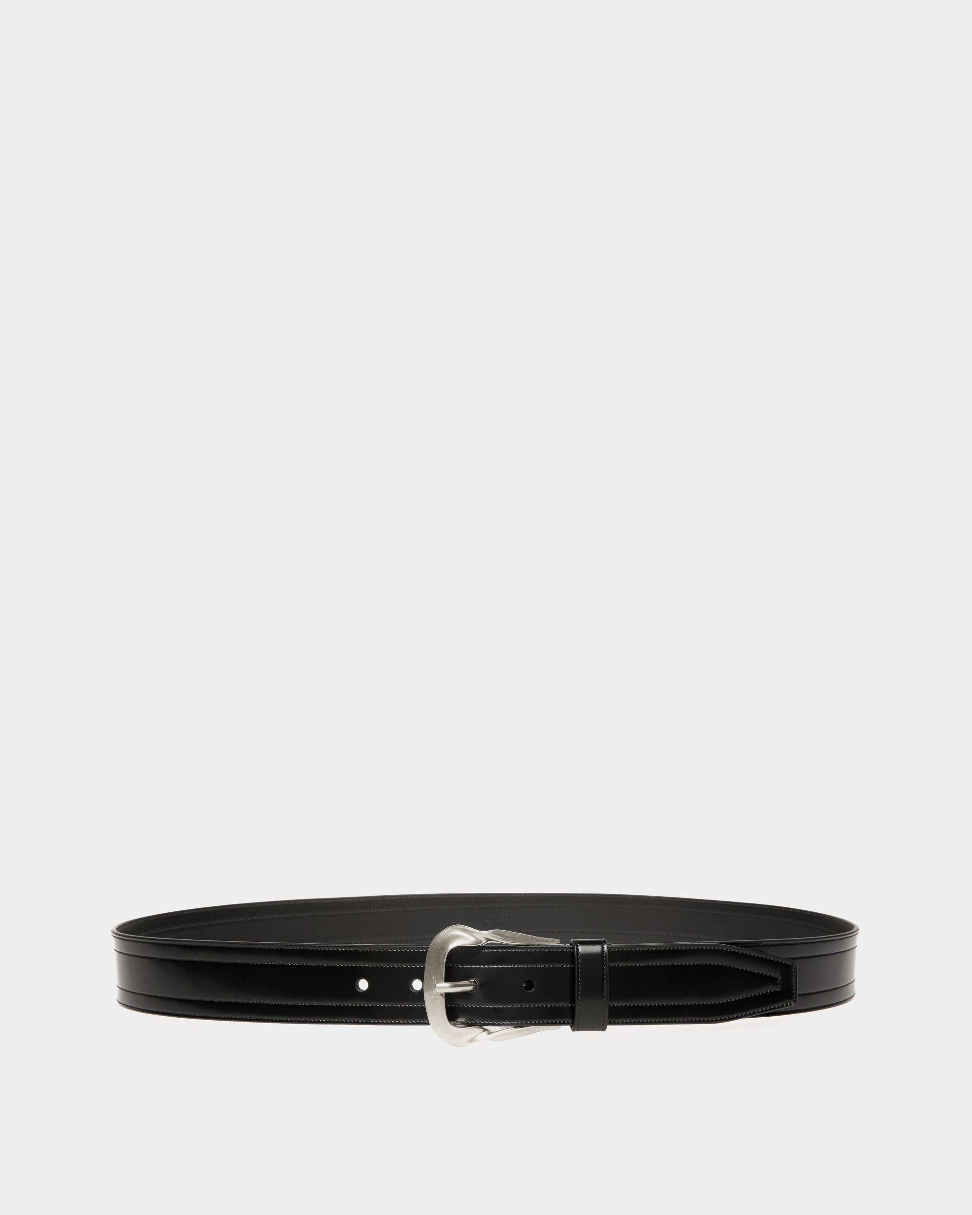 Cintura Da 35 mm Con Fibbia Emblem In Pelle Nera - Uomo - Bally - 01