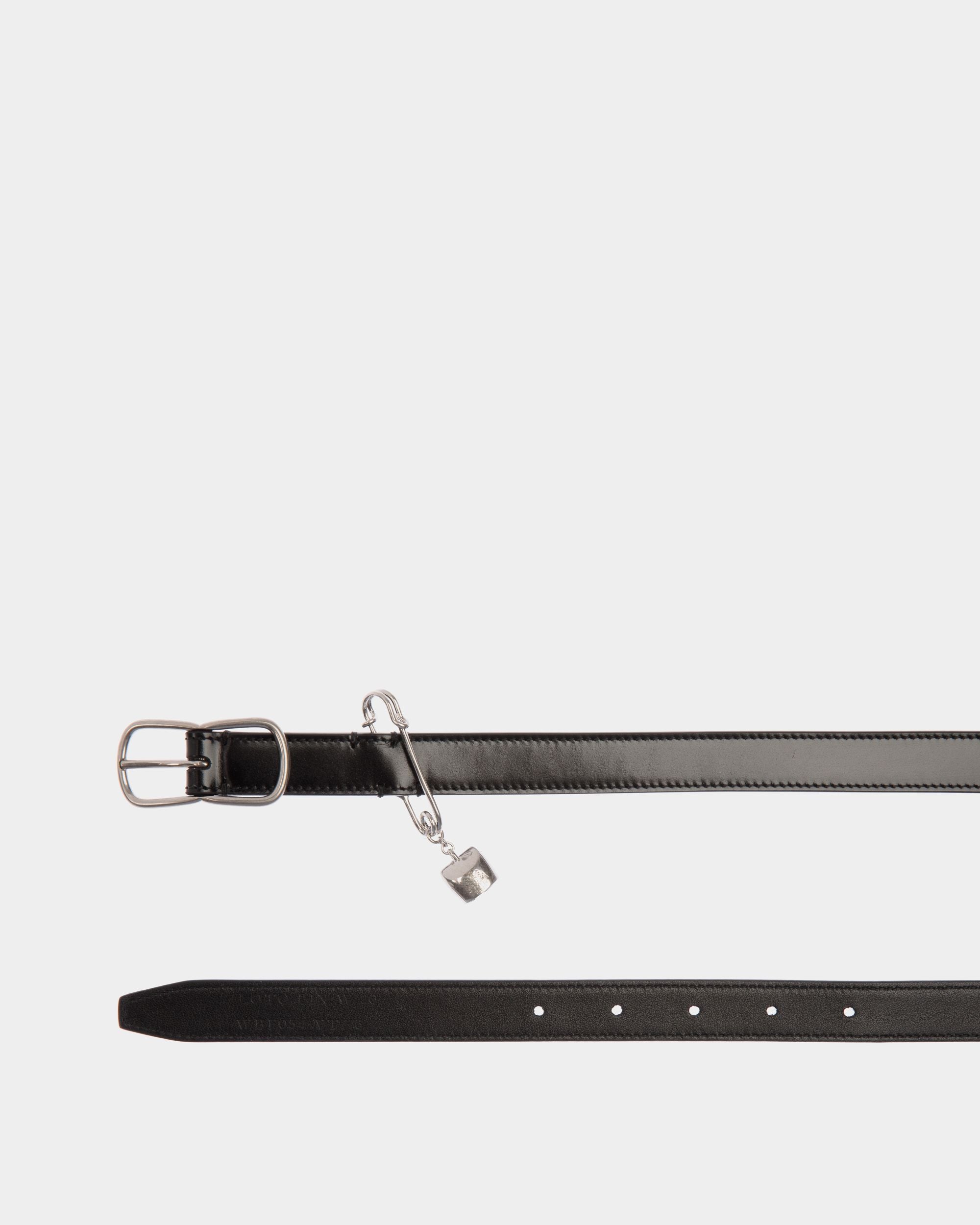 Cintura Loto Pin 20 mm In Pelle Nera - Uomo - Bally - 02