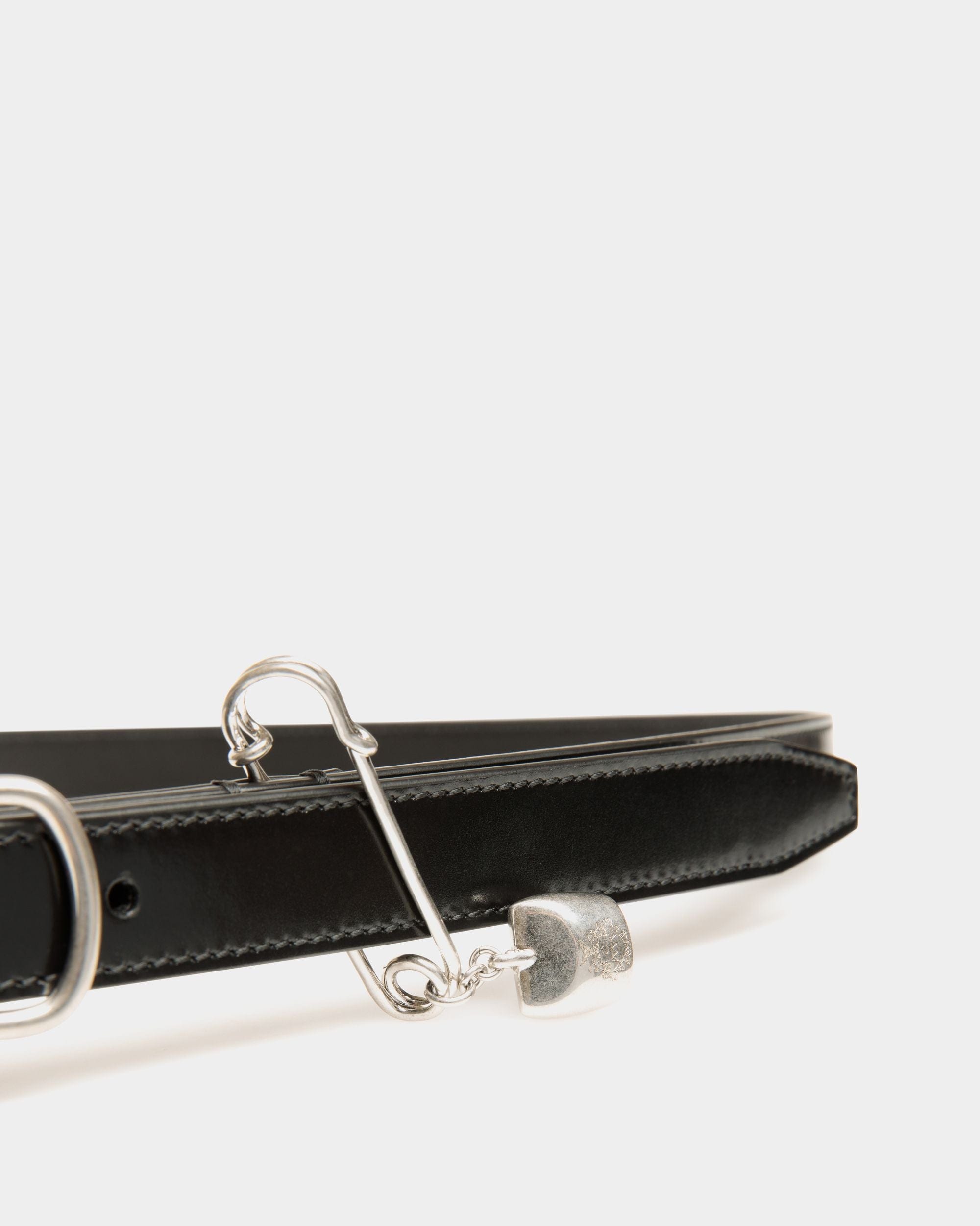 Cintura Loto Pin 20 mm In Pelle Nera - Uomo - Bally - 03