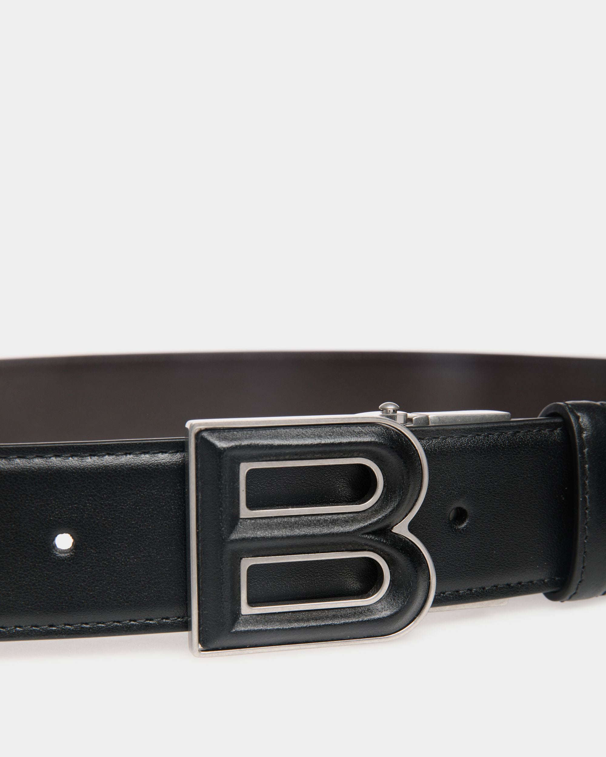 Cintura B Bold 35 mm Regolabile E Reversibile In Pelle Nera E Marrone - Uomo - Bally - 03