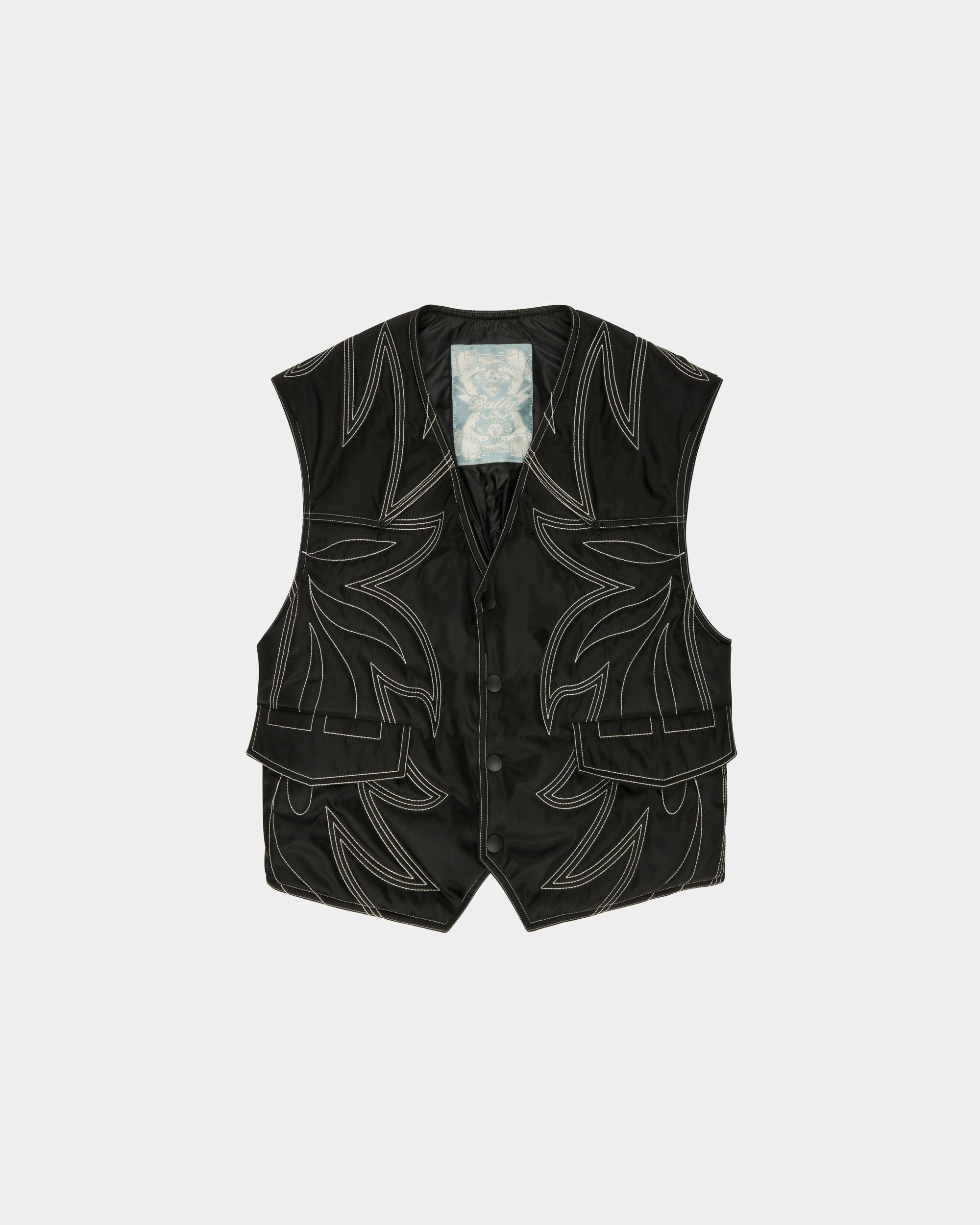 Gilet Fantasia In Nylon Riciclato Nero - Uomo - Bally - 01