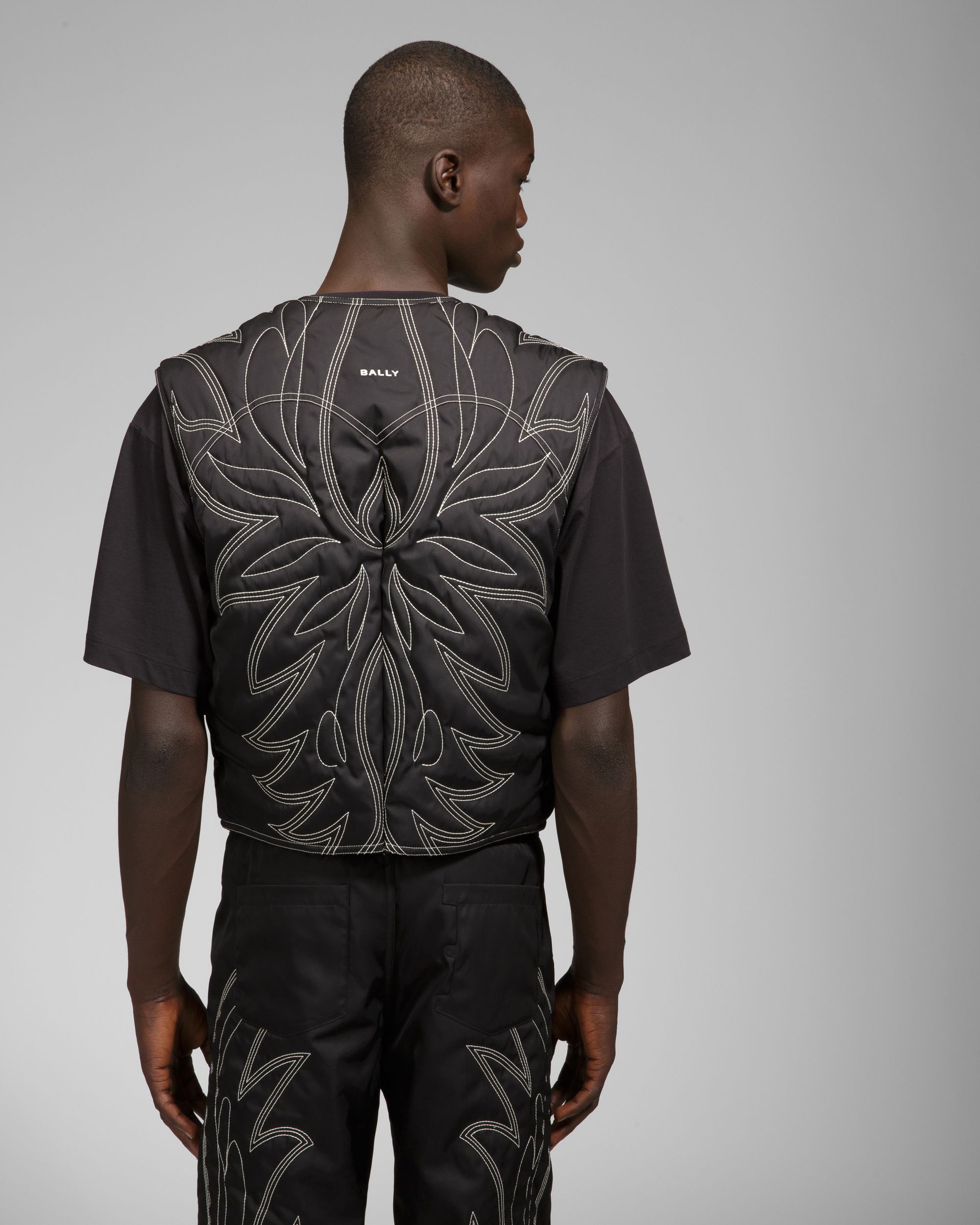 Gilet Fantasia In Nylon Riciclato Nero - Uomo - Bally - 04