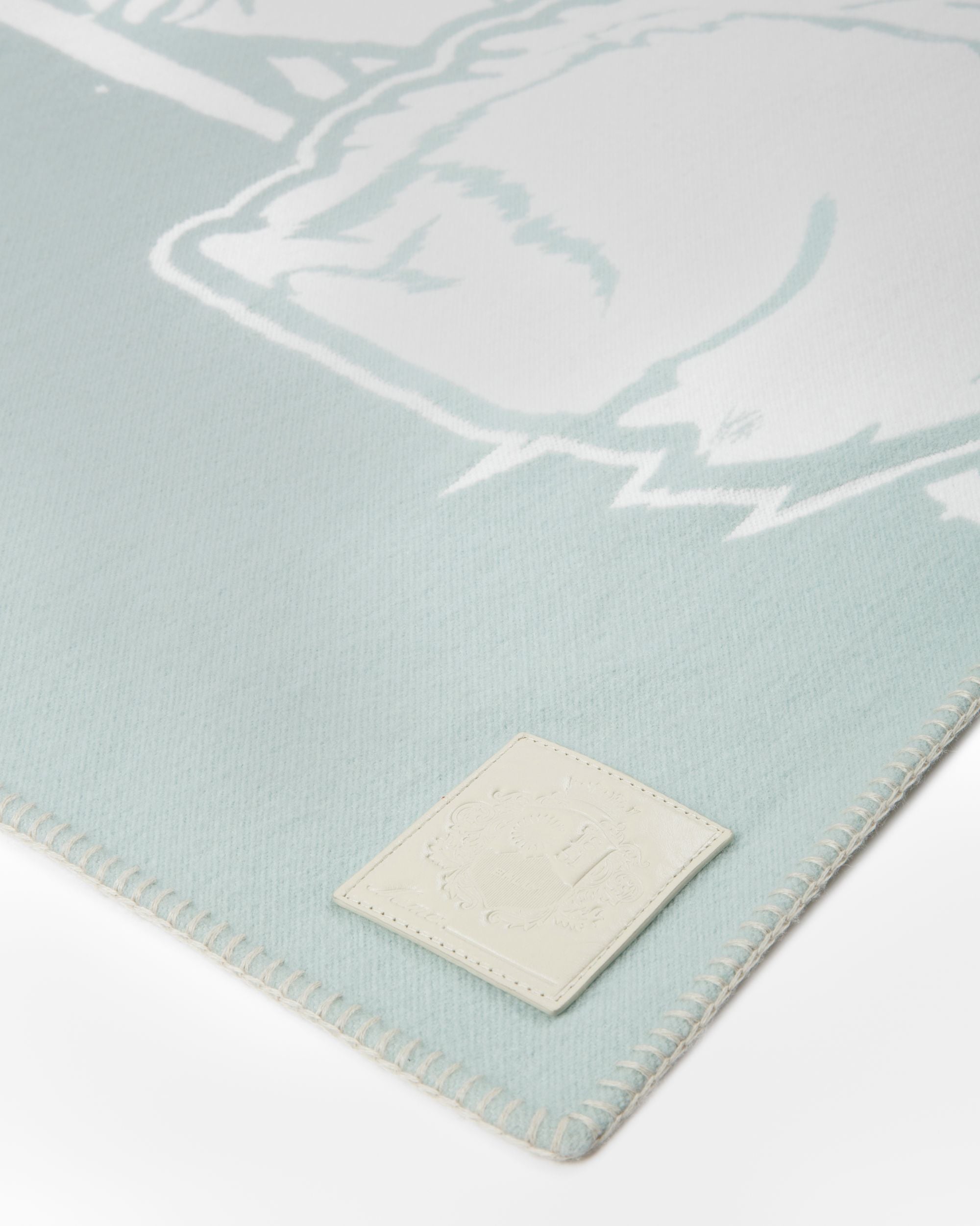 Scialle St. Moritz In Jacquard Di Lana Blu Chiaro E Avorio - Uomo - Bally - 03