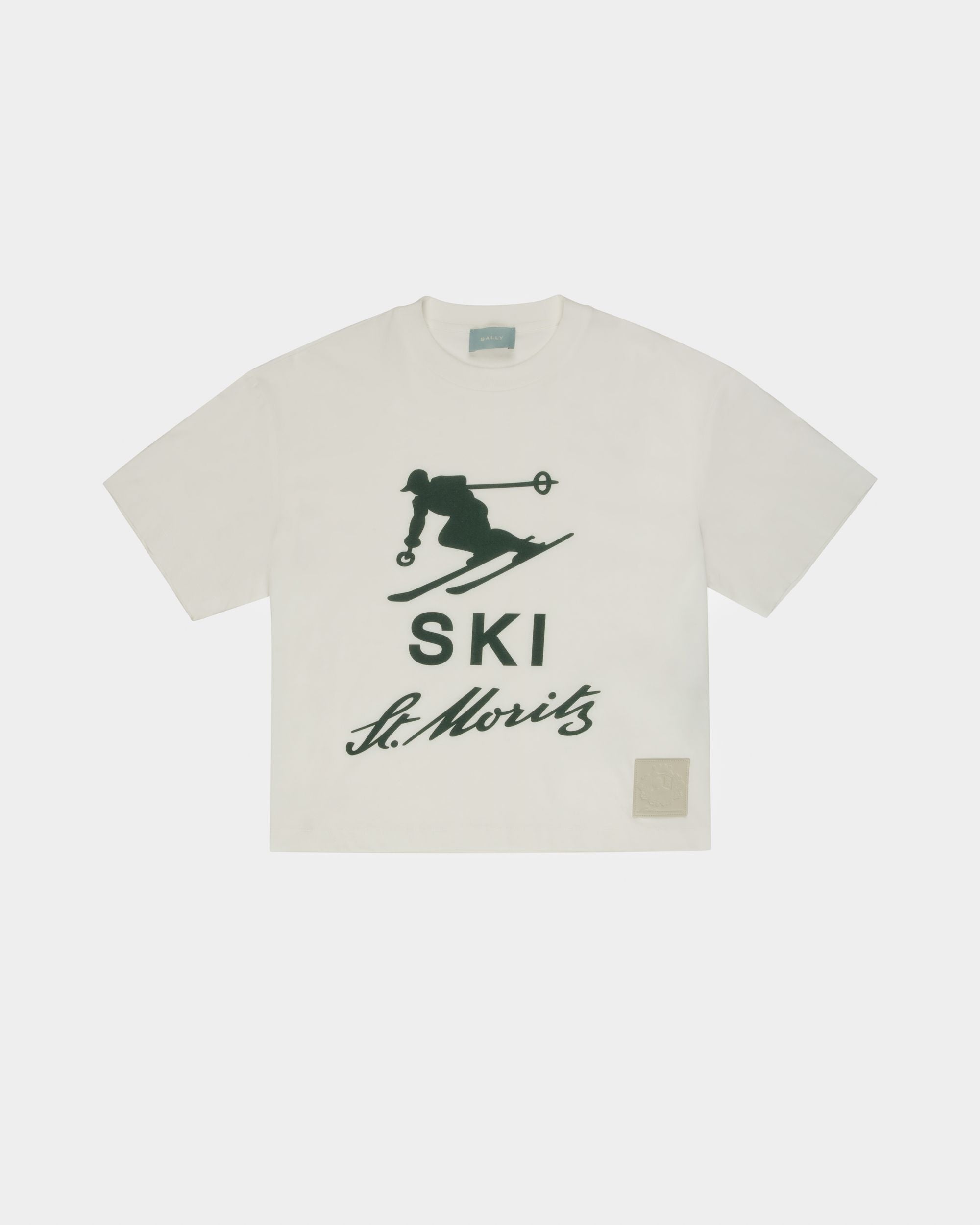 T-Shirt Ski St. Moritz In Cotone Avorio - Uomo - Bally - 01