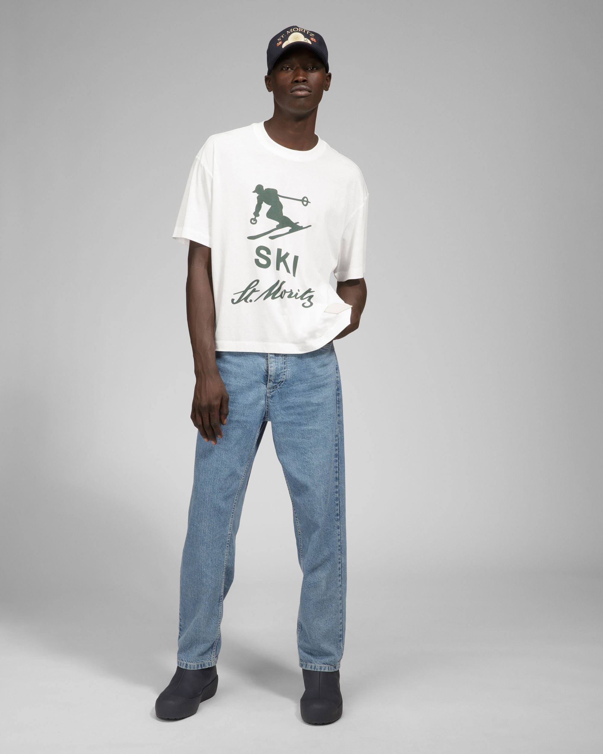 T-Shirt Ski St. Moritz In Cotone Avorio - Uomo - Bally - 02