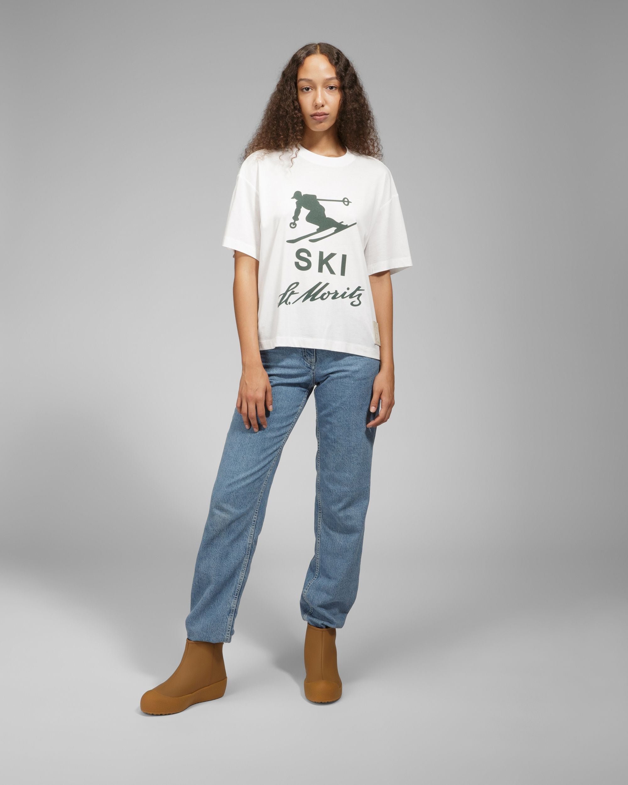 T-Shirt Ski St. Moritz In Cotone Avorio - Uomo - Bally - 05