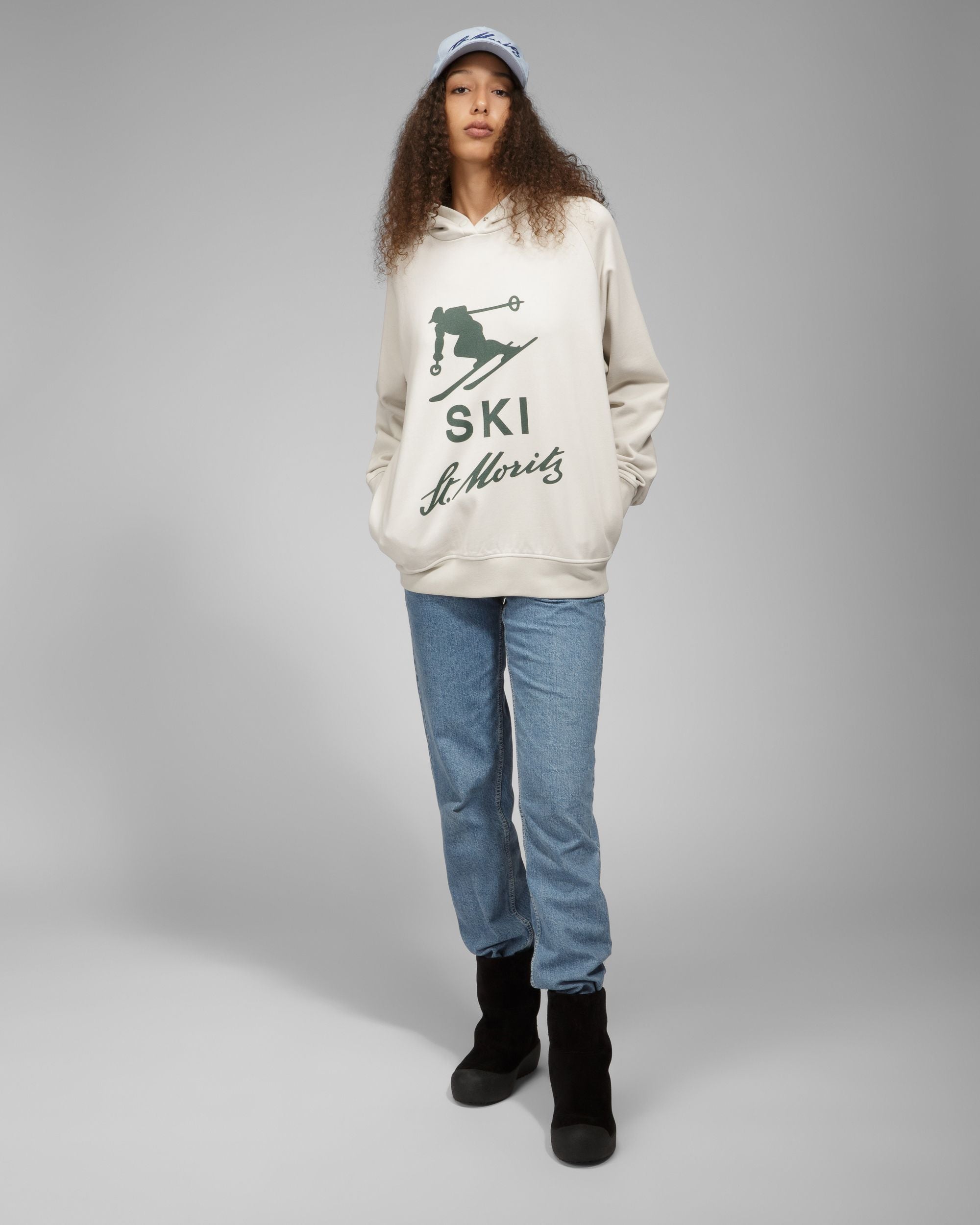 Felpa Con Cappuccio Ski St. Moritz In Cotone Grigio - Uomo - Bally - 07