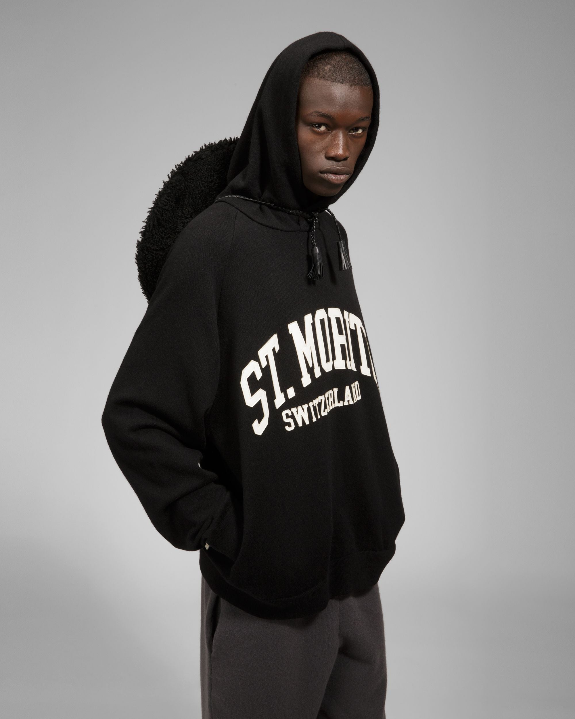 Felpa Con Cappuccio St. Moritz In Cachemire Nero - Uomo - Bally - 03
