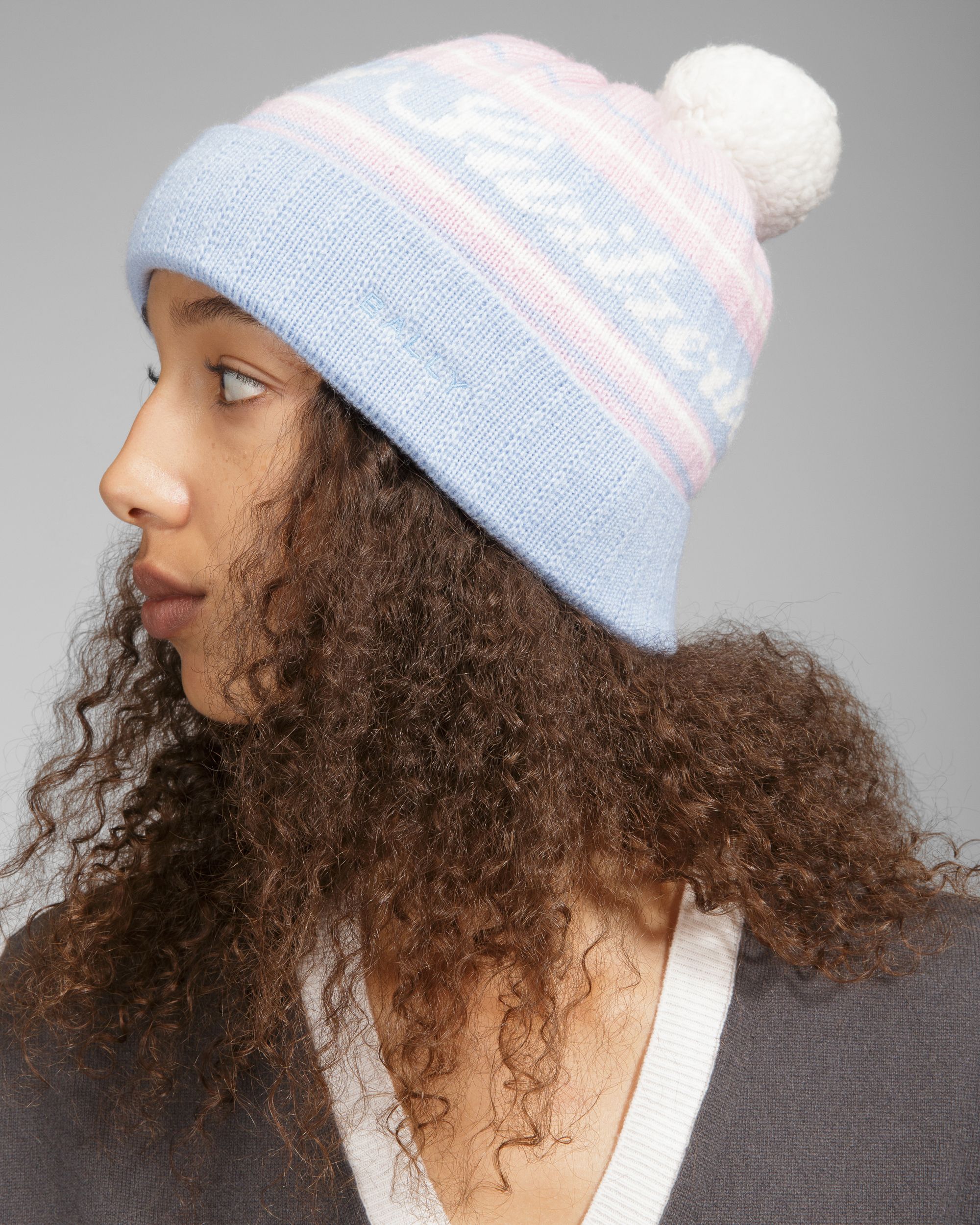 Cappello A Cuffia Switzerland Azzurro E Rosa - Uomo - Bally - 05