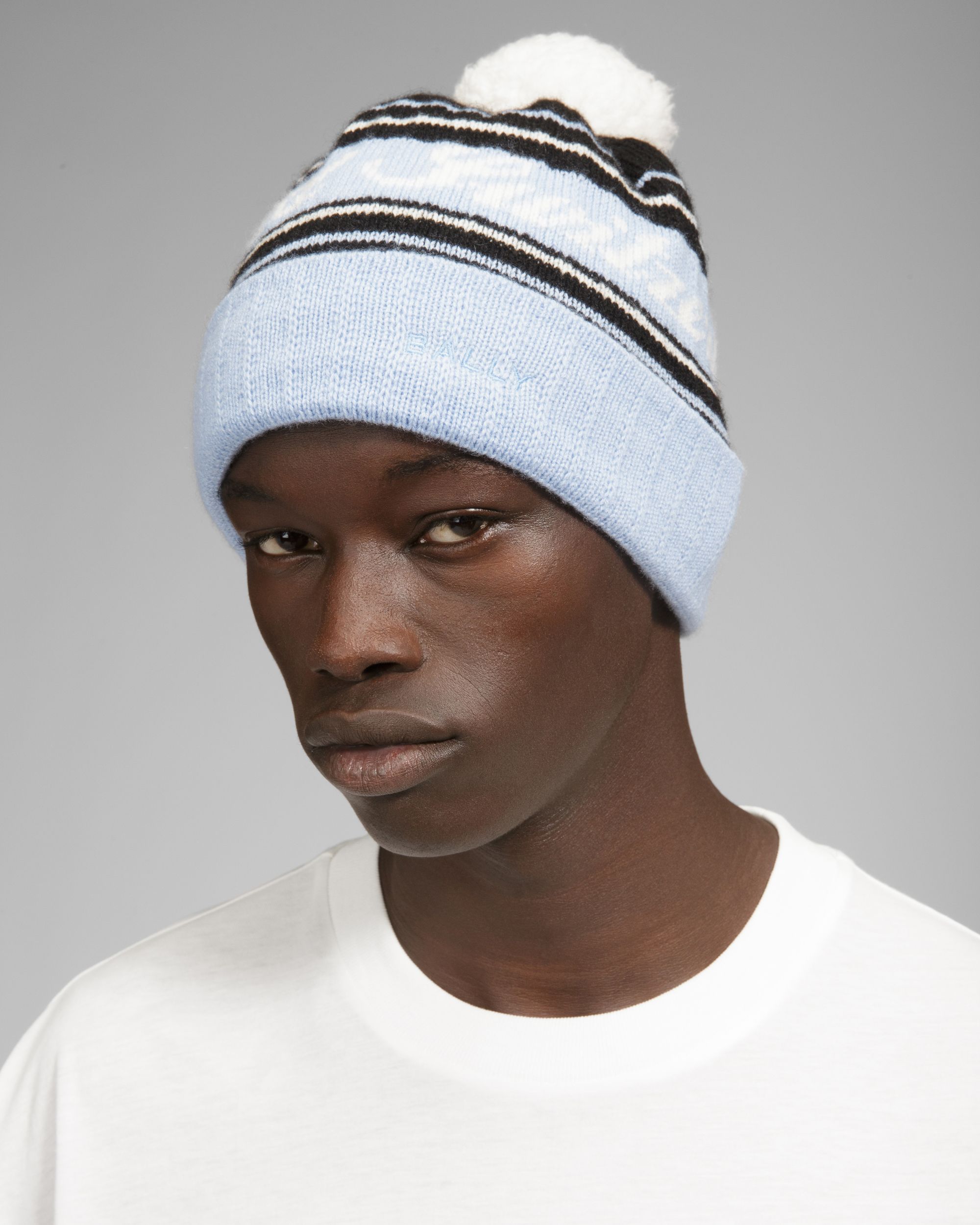 Cappello A Cuffia Switzerland Azzurro E Nero - Uomo - Bally - 02