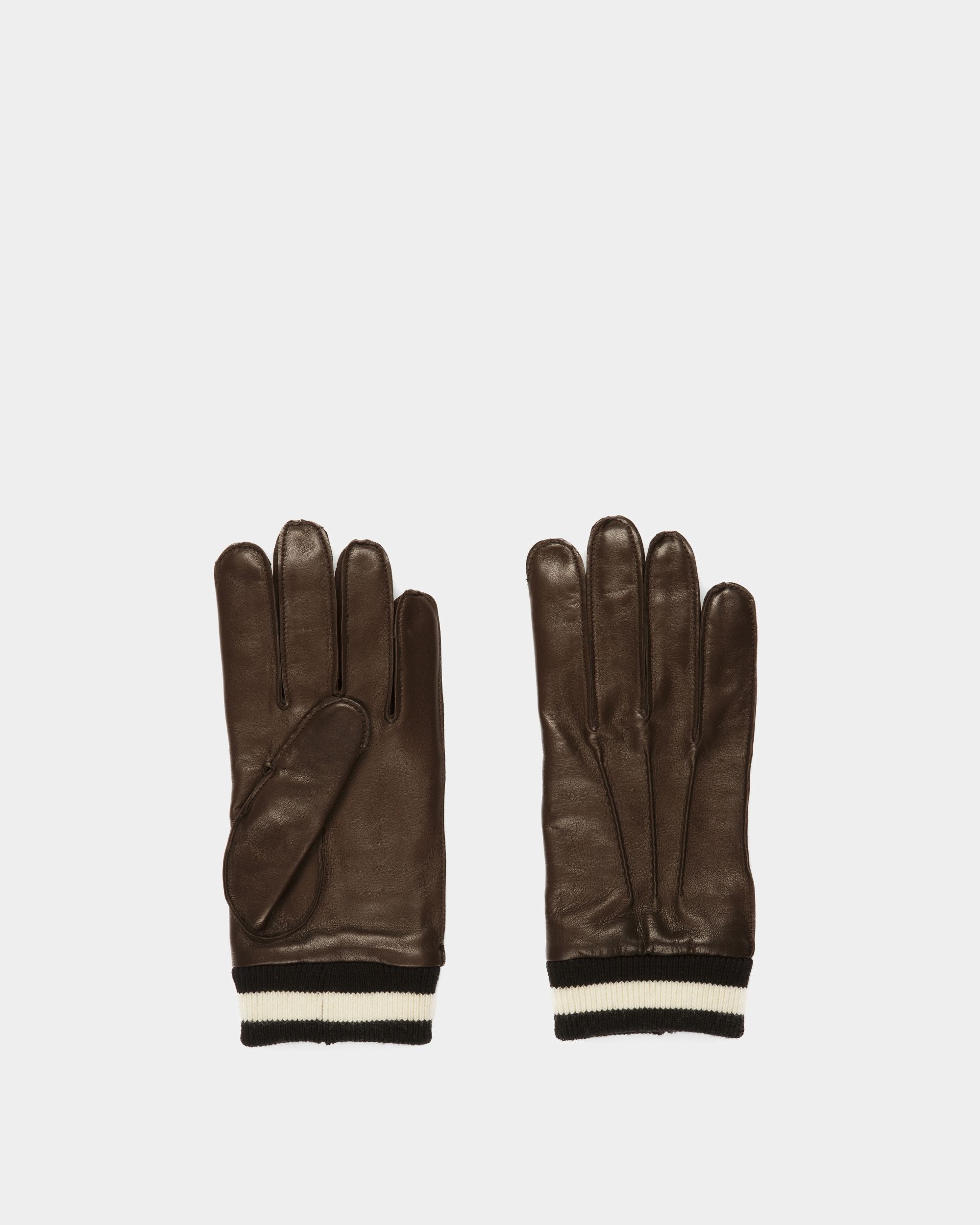 Guanti Stripe In Pelle Marrone - Uomo - Bally - 01
