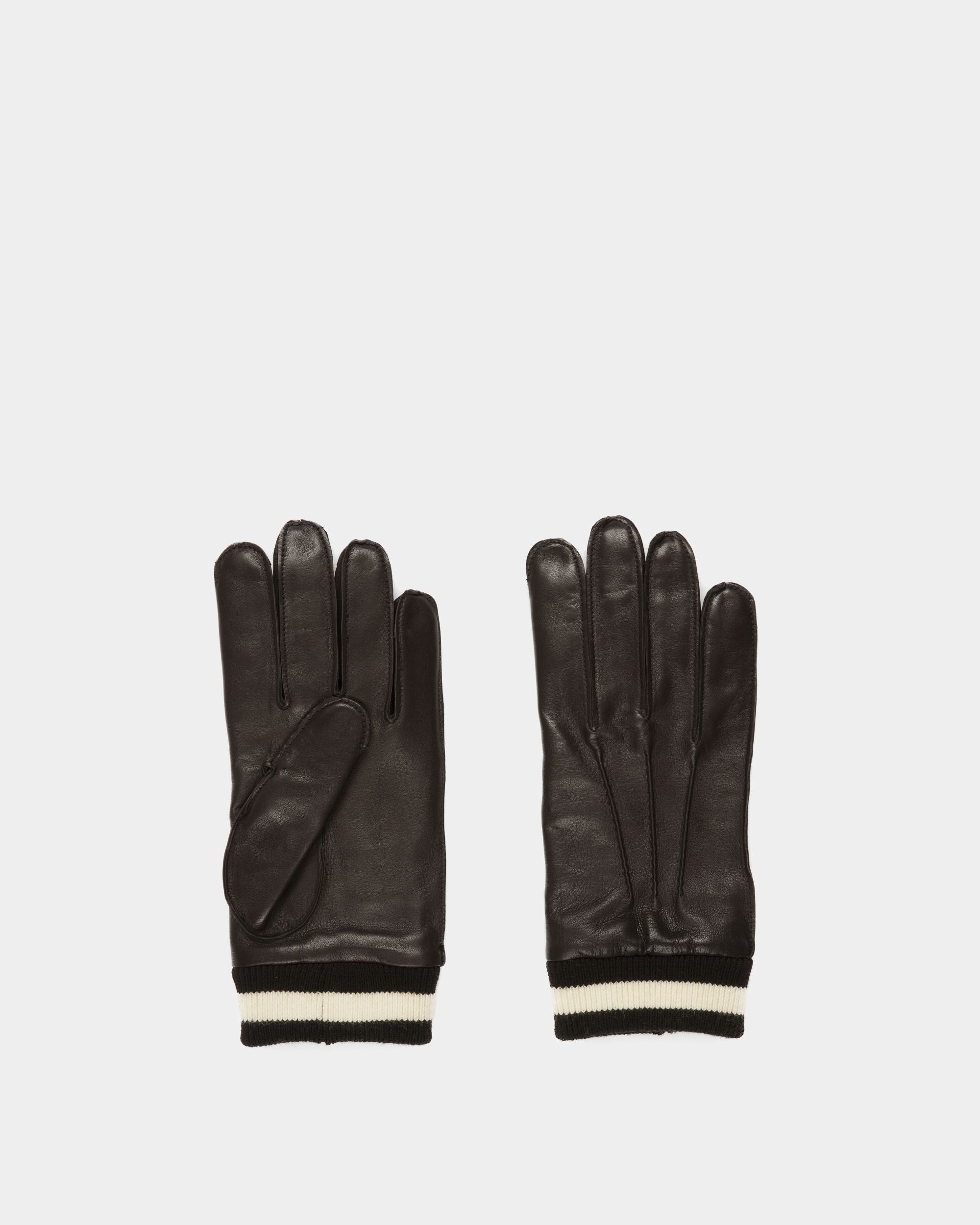 Guanti Stripe In Pelle Nera - Uomo - Bally - 01