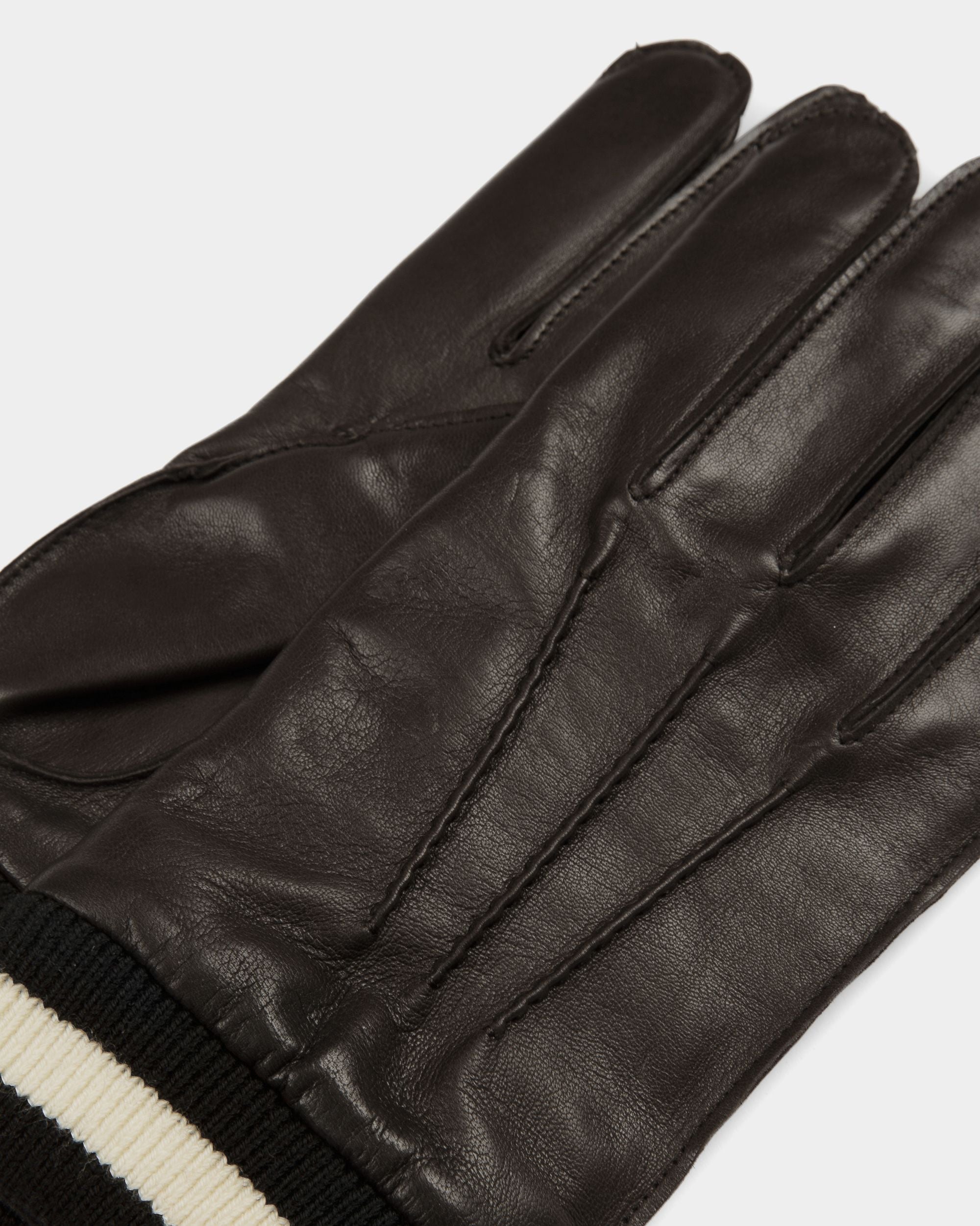 Guanti Stripe In Pelle Nera - Uomo - Bally - 02