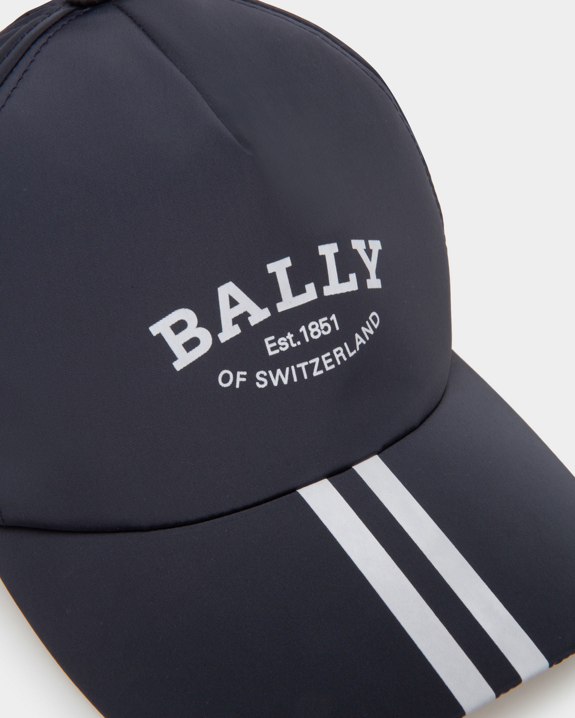 Cappellino Da Baseball Con Logo In Nylon Blu Navy - Uomo - Bally - 03