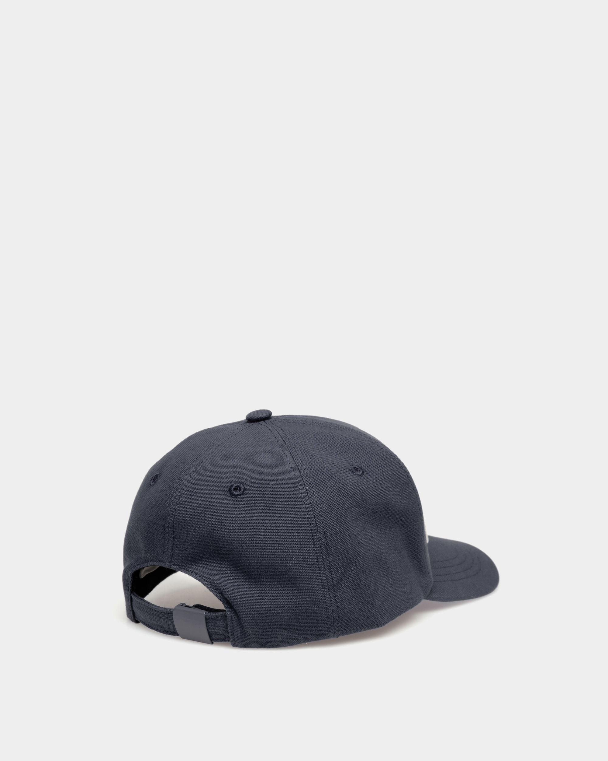 Cappello Da Baseball Con Logo Ricamato In Cotone Blu Scuro - Uomo - Bally - 02