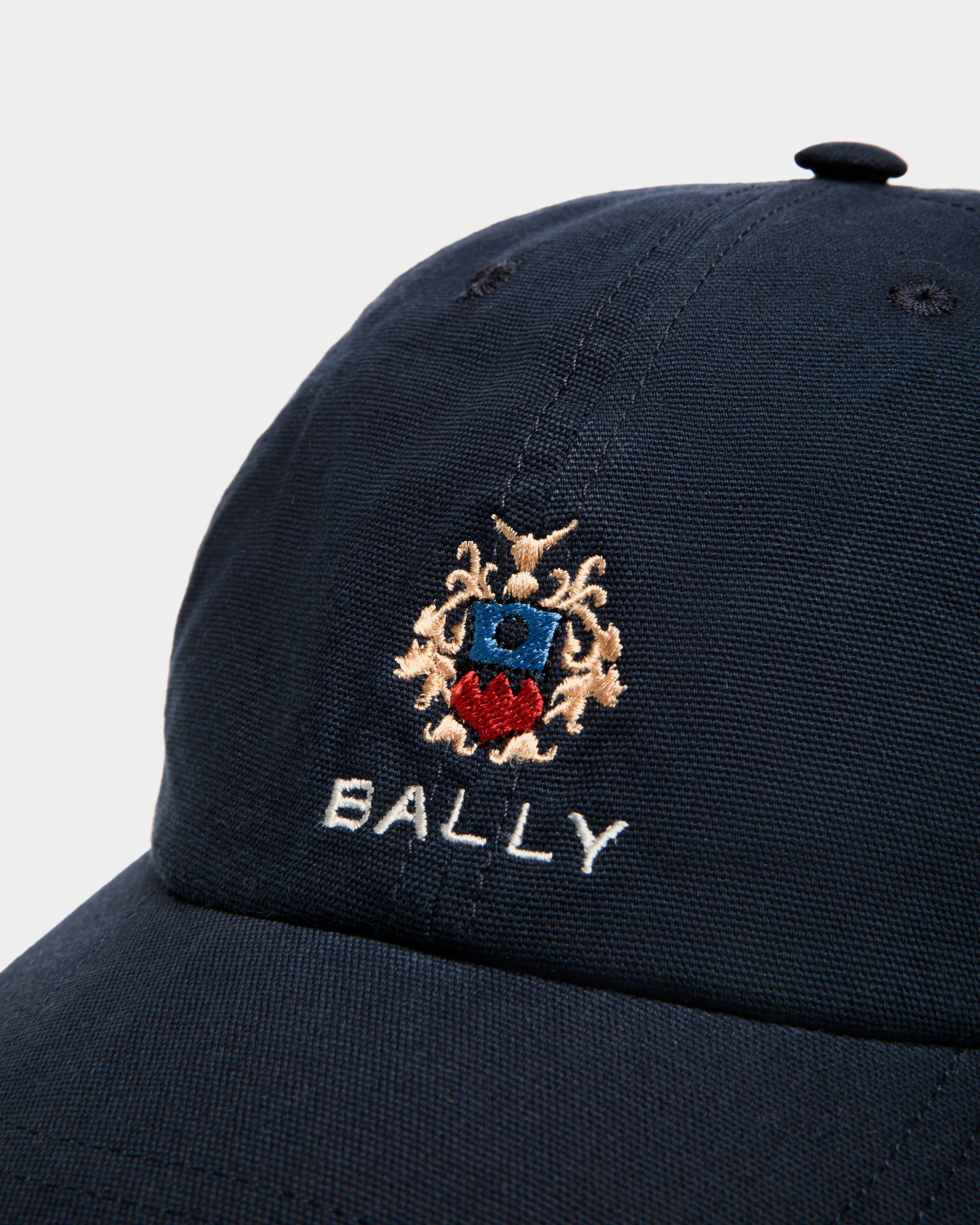 Cappellino In Cotone Navy Blue Con Logo Bally Crest - Uomo - Bally - 03