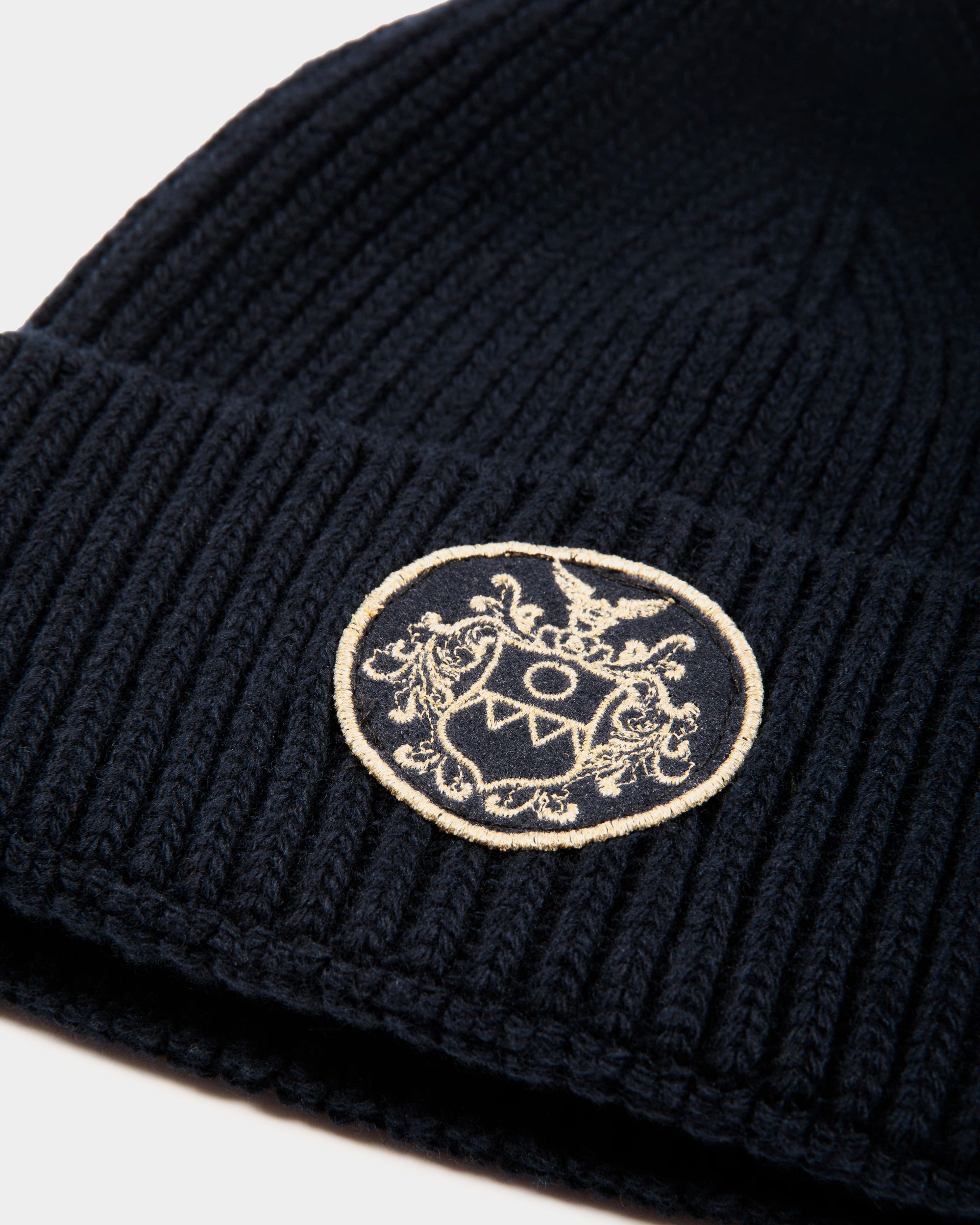 Cappello A Cuffia Adrien Brody Travel Collection In Lana Navy Blue - Uomo - Bally - 02