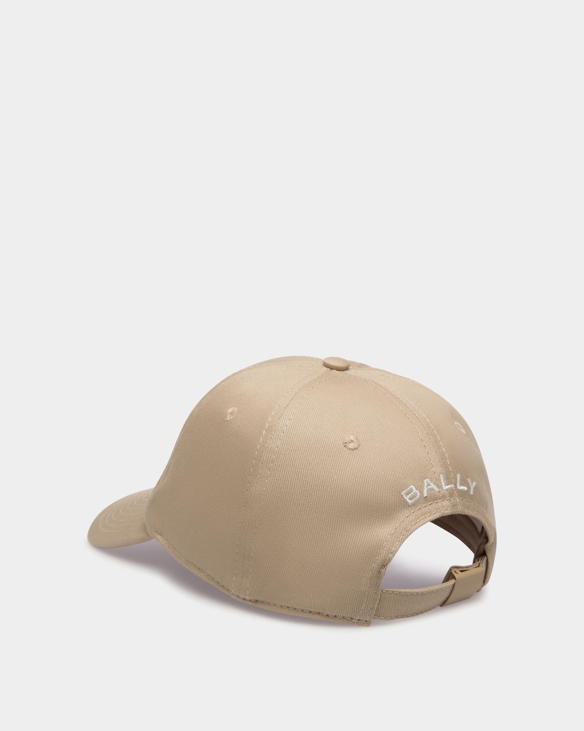 Cappellino In Cotone Beige Con Dettaglio Bally Flag - Uomo - Bally - 01