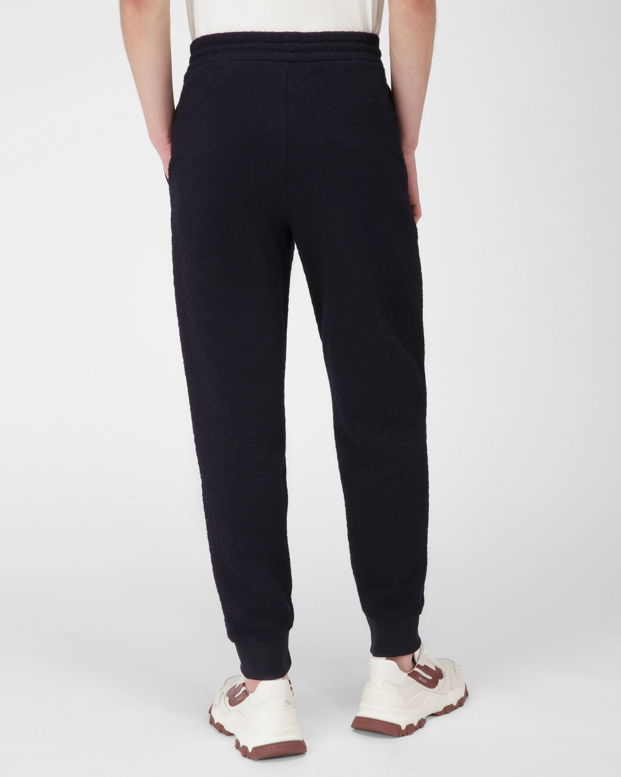 Pantaloni Monogram In Misto Jersey Colore Blu Navy - Uomo - Bally - 03