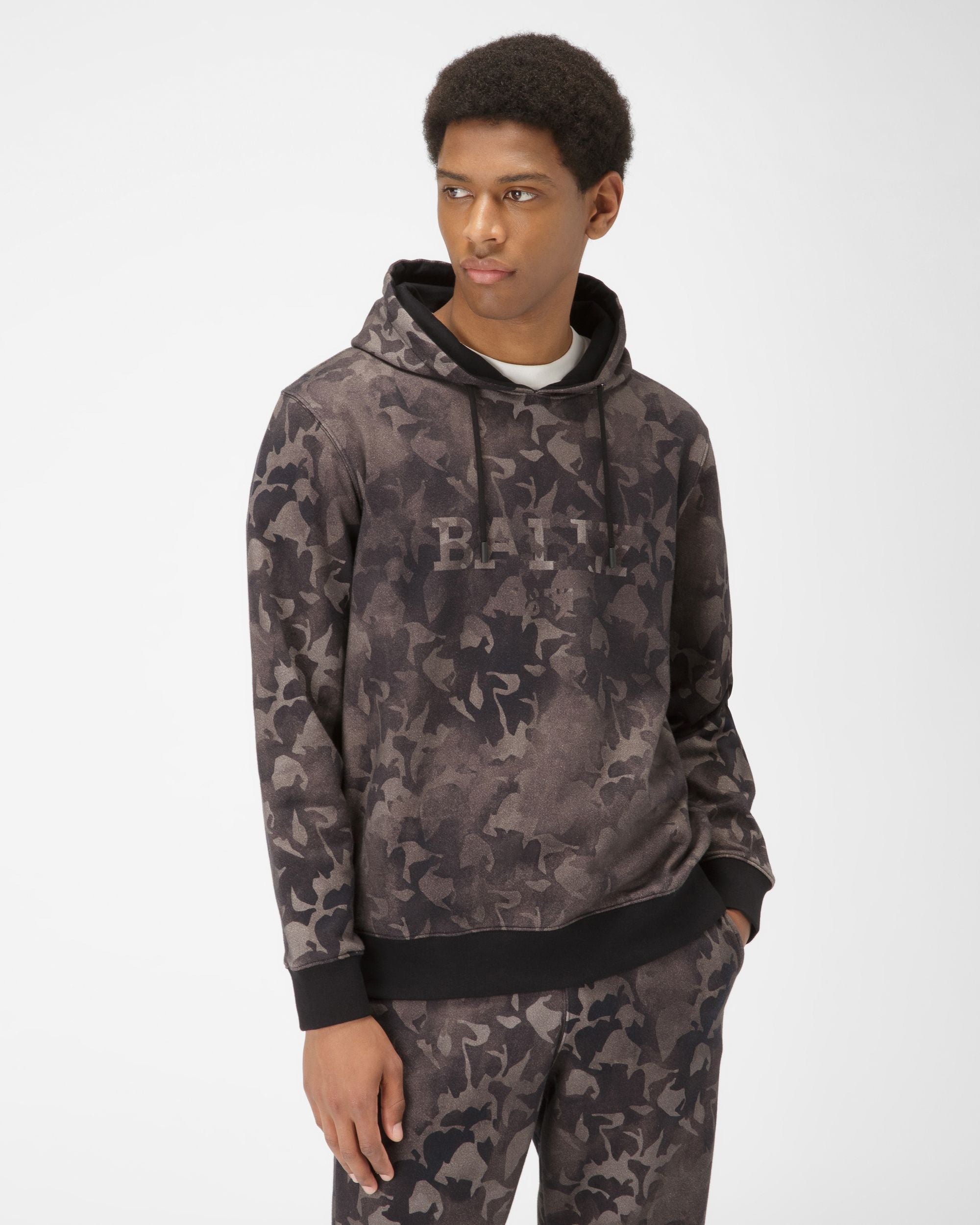 Felpa Camouflage In Cotone Biologico Nera - Uomo - Bally - 01