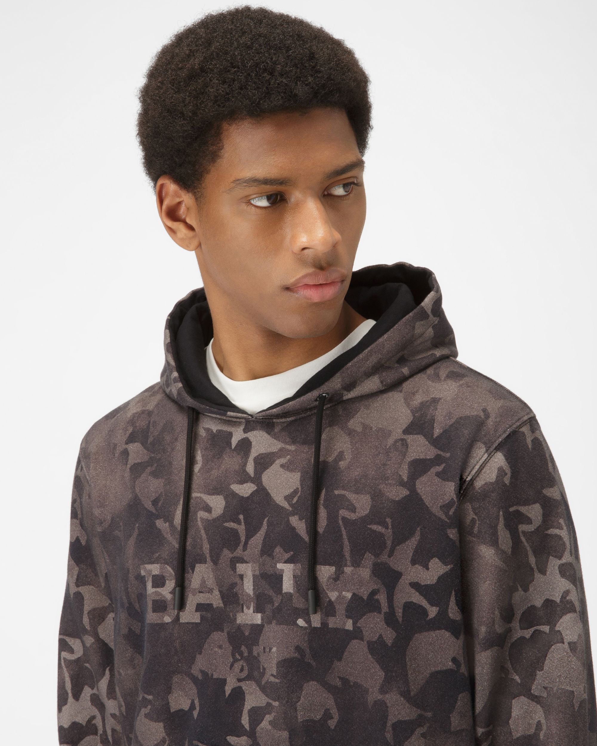 Felpa Camouflage In Cotone Biologico Nera - Uomo - Bally - 02
