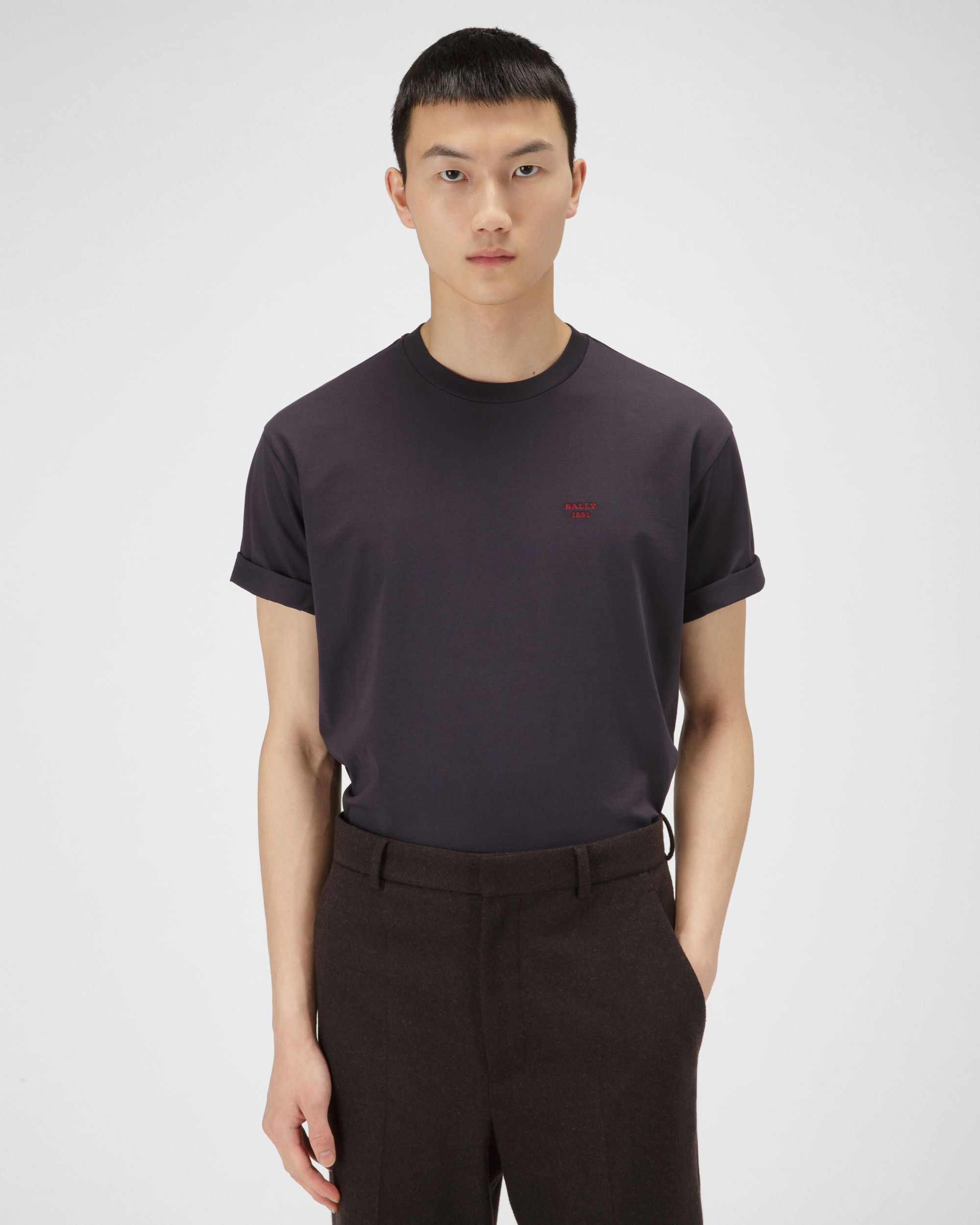 T-Shirt 1851 In Cotone Organico Blu Navy - Uomo - Bally - 01