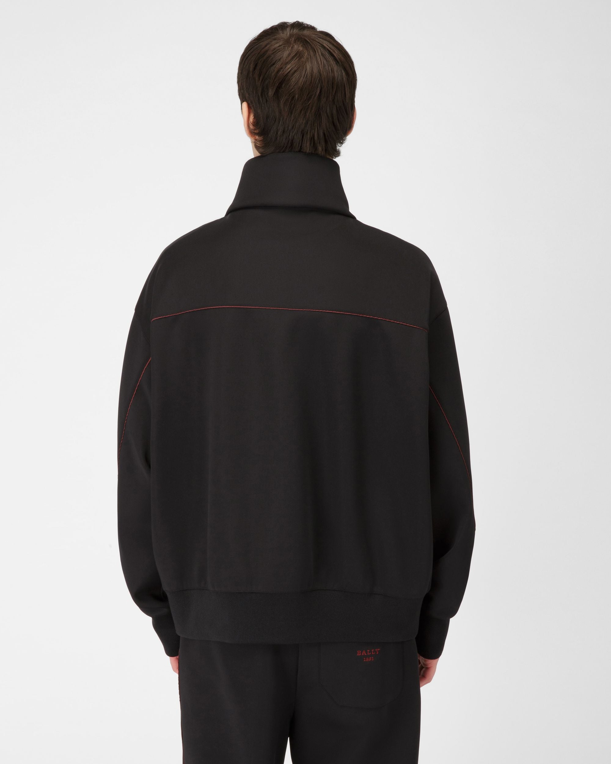 Felpa Con Zip In Misto Poliestere Nera - Uomo - Bally - 03