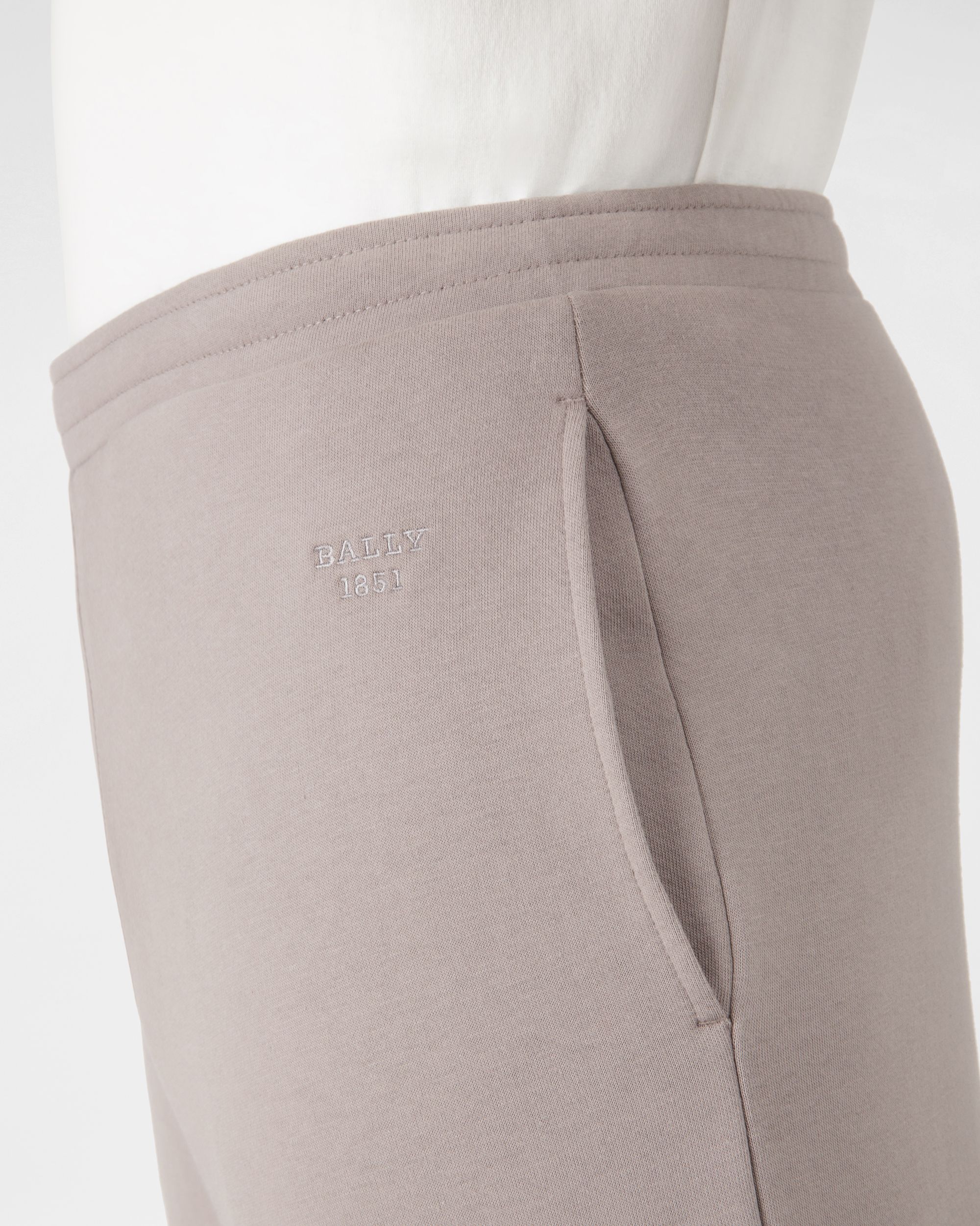 Pantaloni Felpati Con Logo Ricamato In Cotone Biologico Grigi - Uomo - Bally - 02