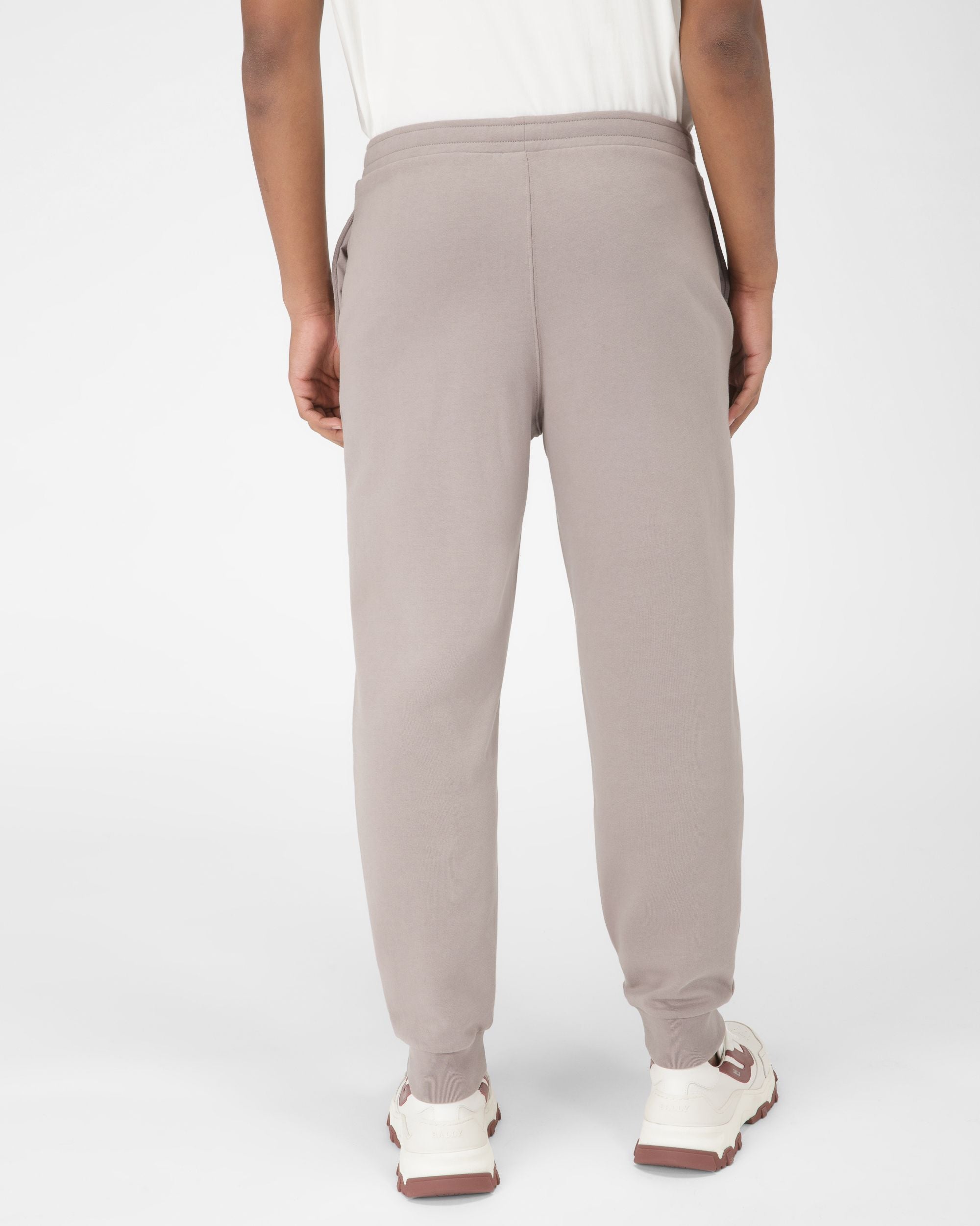 Pantaloni Felpati Con Logo Ricamato In Cotone Biologico Grigi - Uomo - Bally - 03