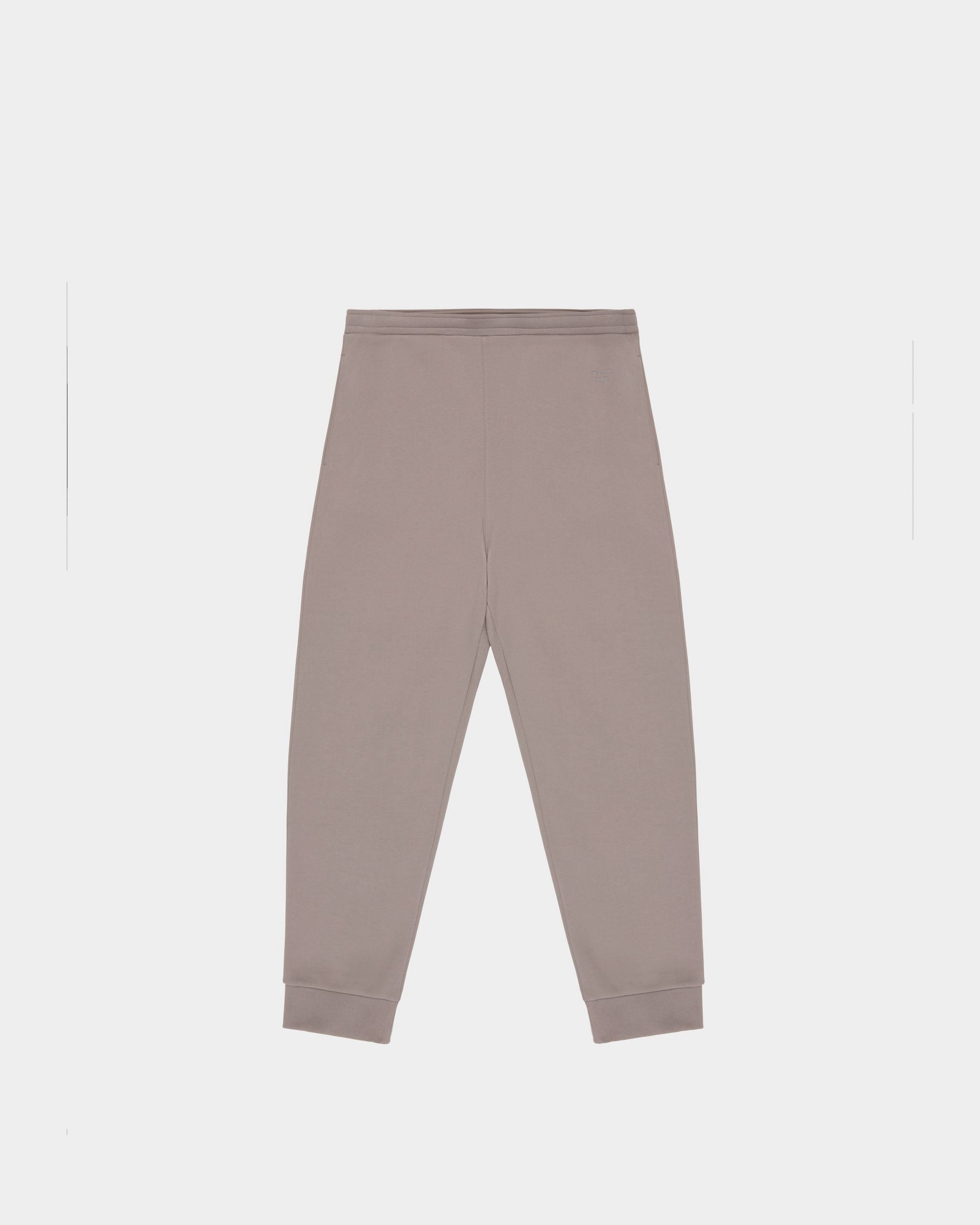 Pantaloni Felpati Con Logo Ricamato In Cotone Biologico Grigi - Uomo - Bally - 04