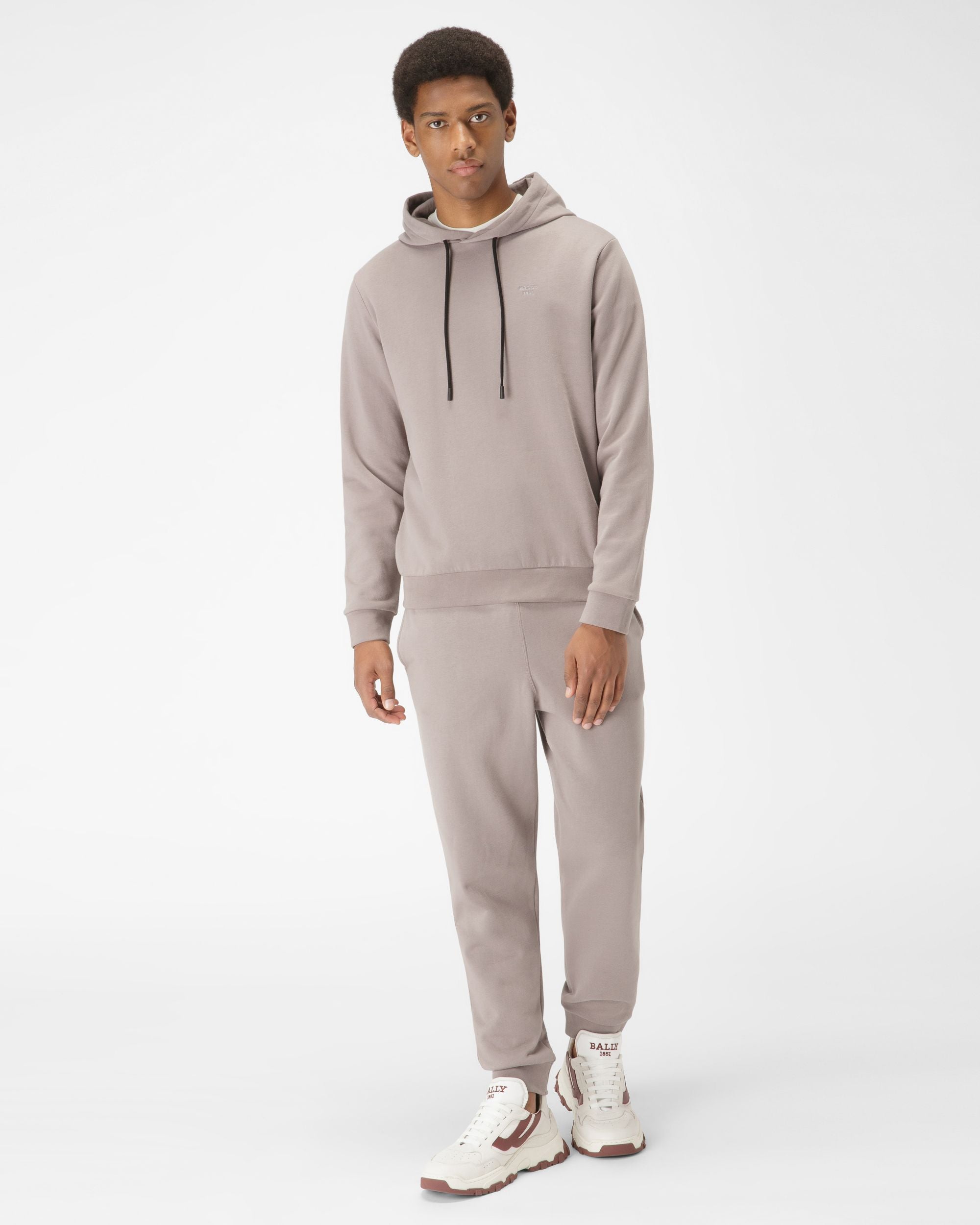 Pantaloni Felpati Con Logo Ricamato In Cotone Biologico Grigi - Uomo - Bally - 05