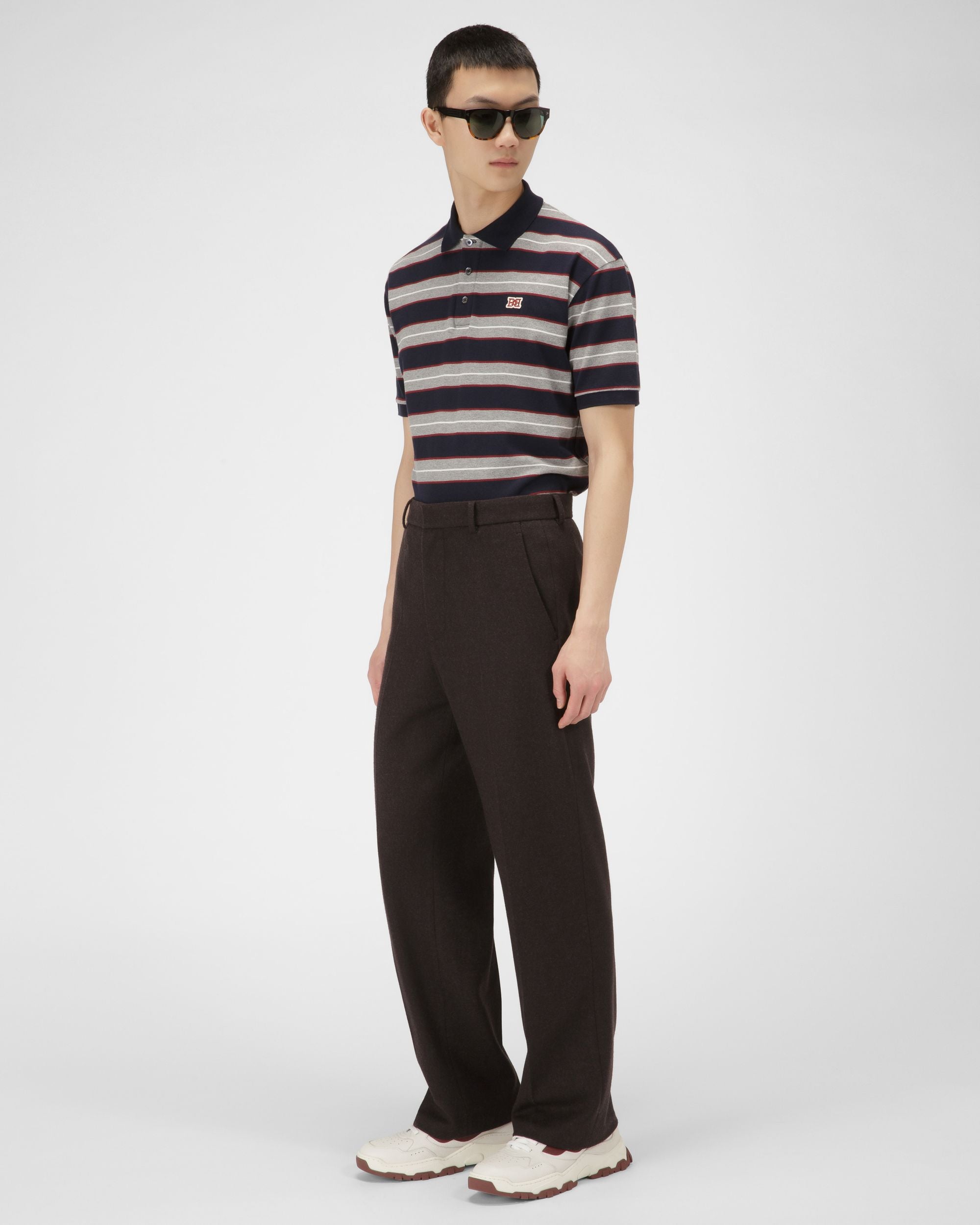 Polo A Righe In Cotone Blu Navy - Uomo - Bally - 05