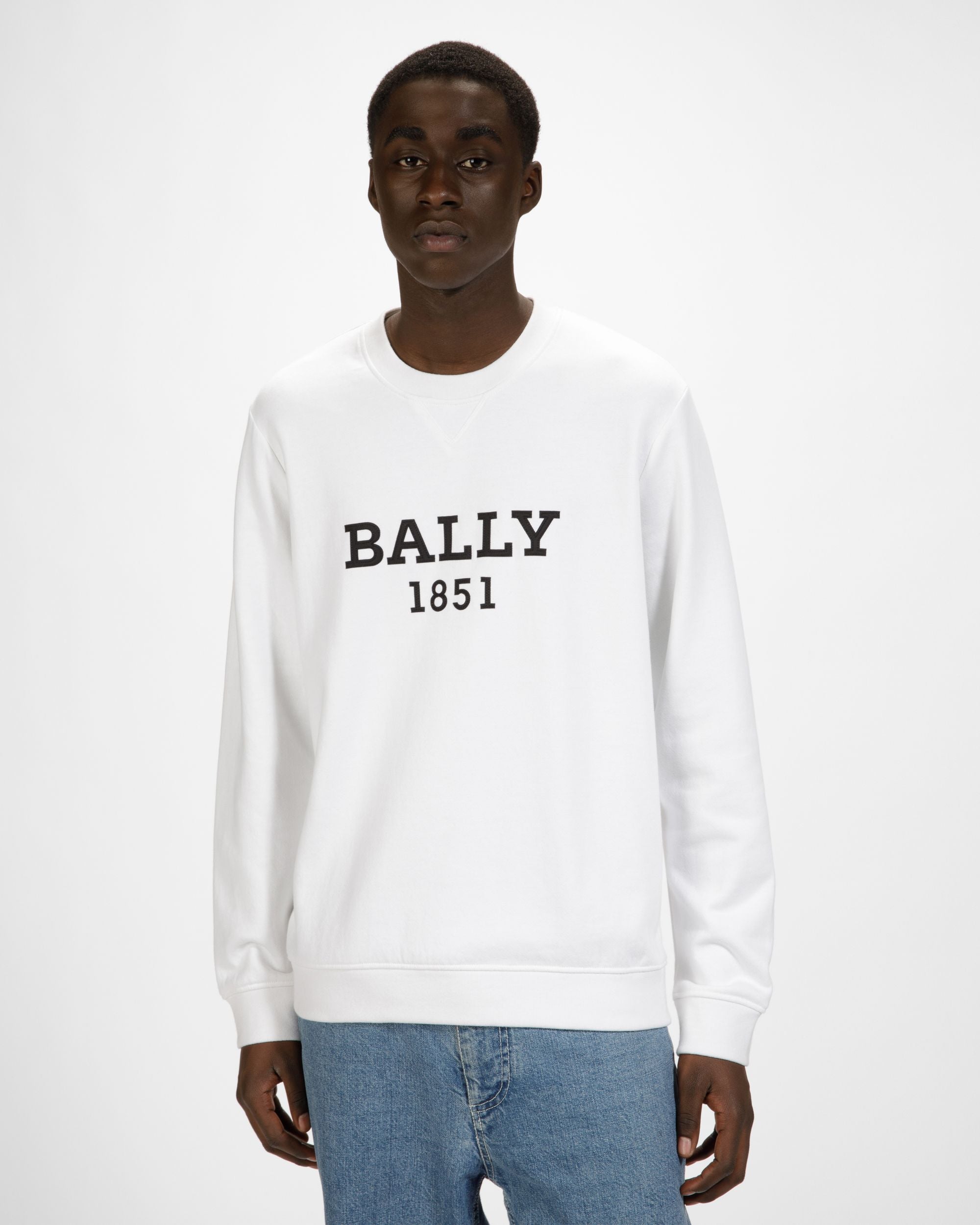 Felpa Bally 1851 In Cotone Biologico Bianco - Uomo - Bally - 02