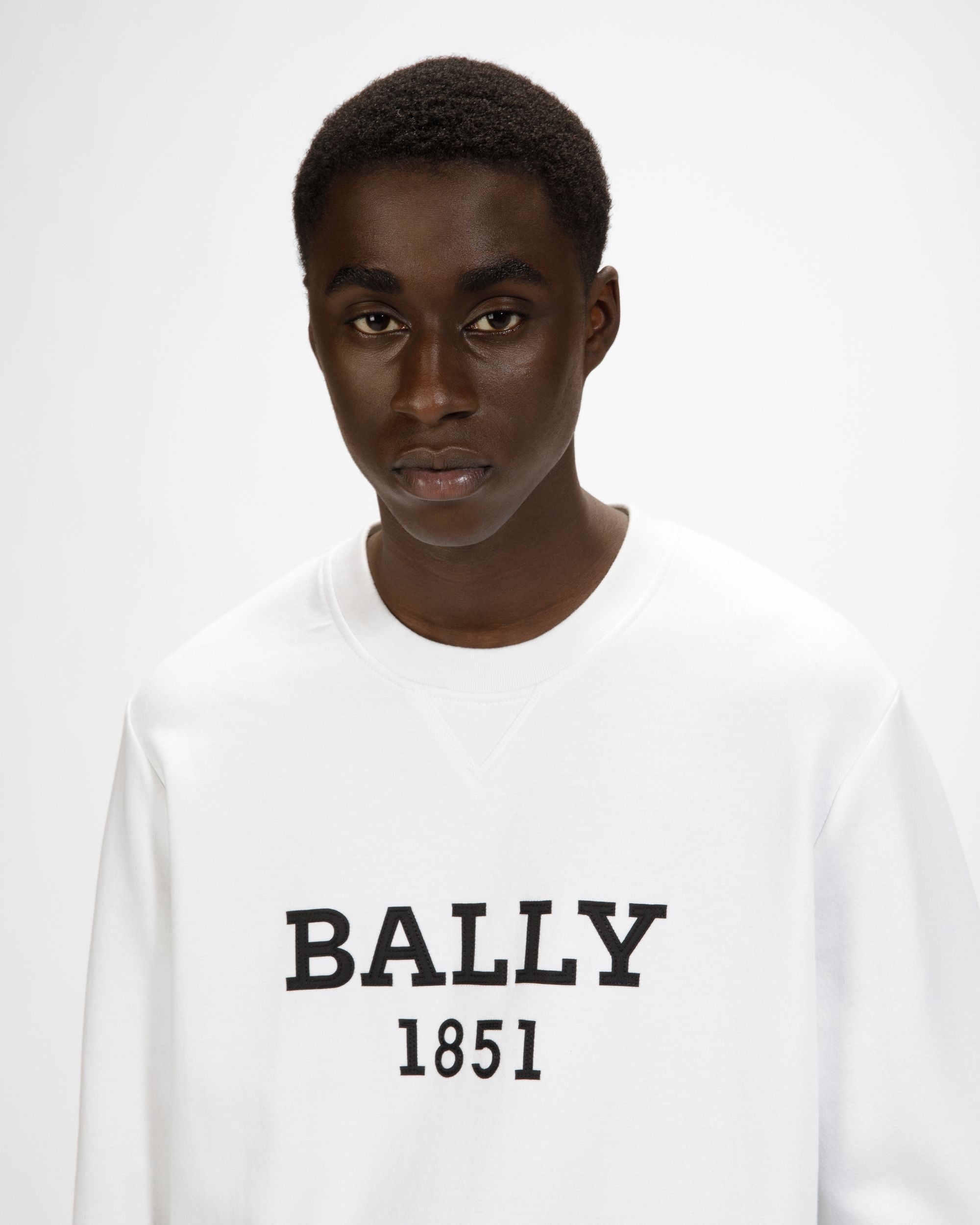Felpa Bally 1851 In Cotone Biologico Bianco - Uomo - Bally - 04