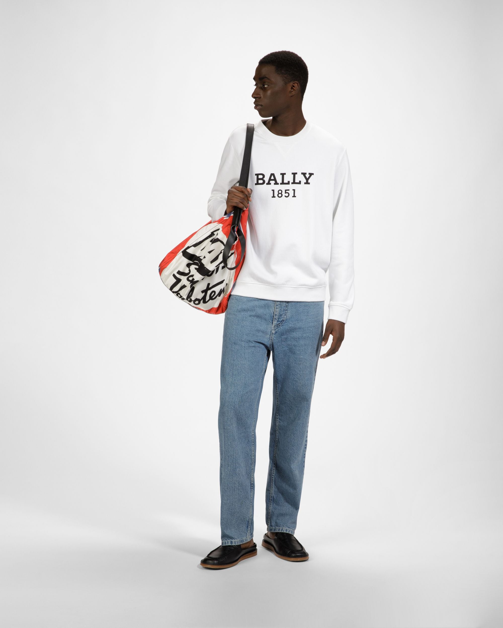 Felpa Bally 1851 In Cotone Biologico Bianco - Uomo - Bally - 05