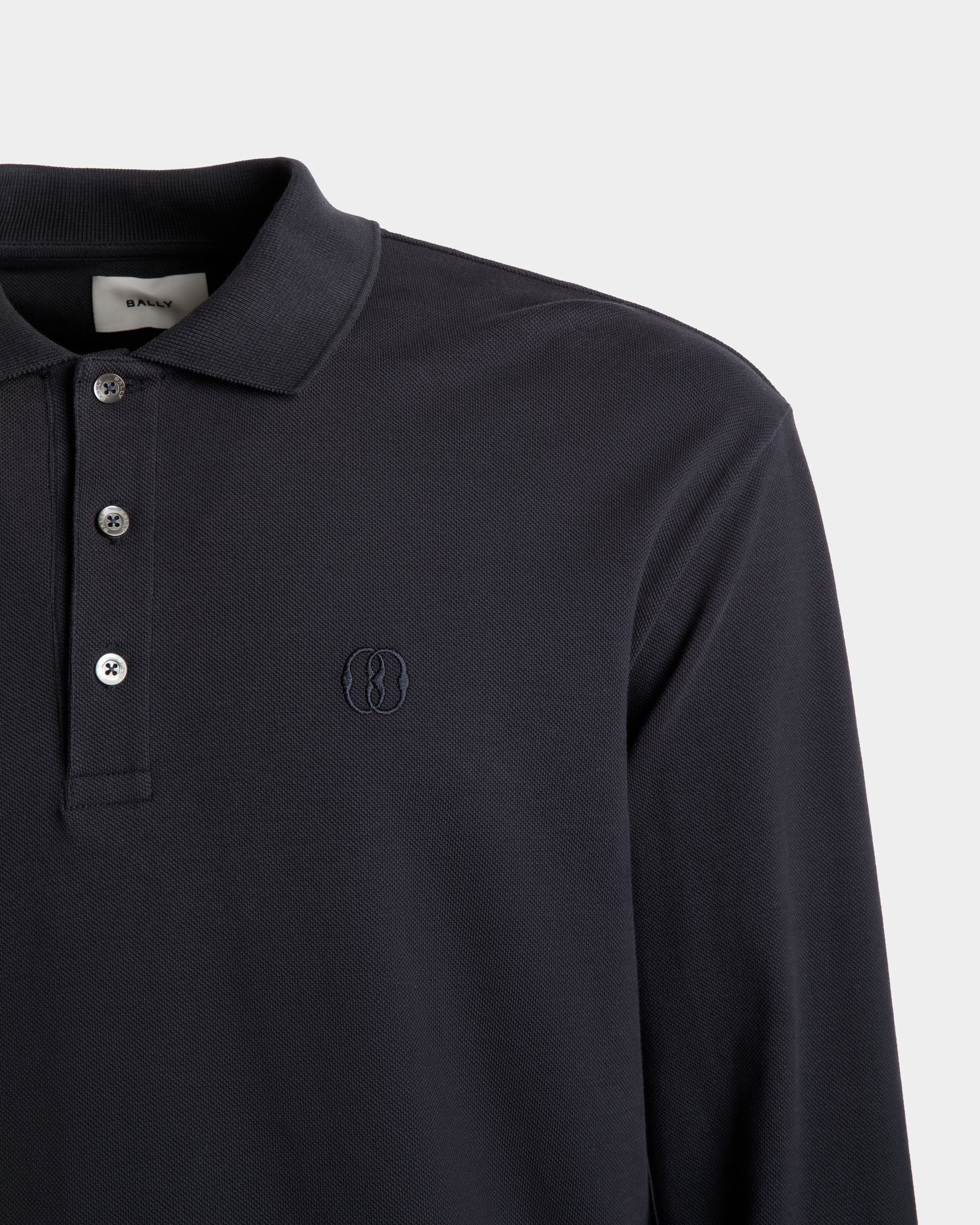 Polo A Maniche Lunghe In Cotone Blu Scuro - Uomo - Bally - 02
