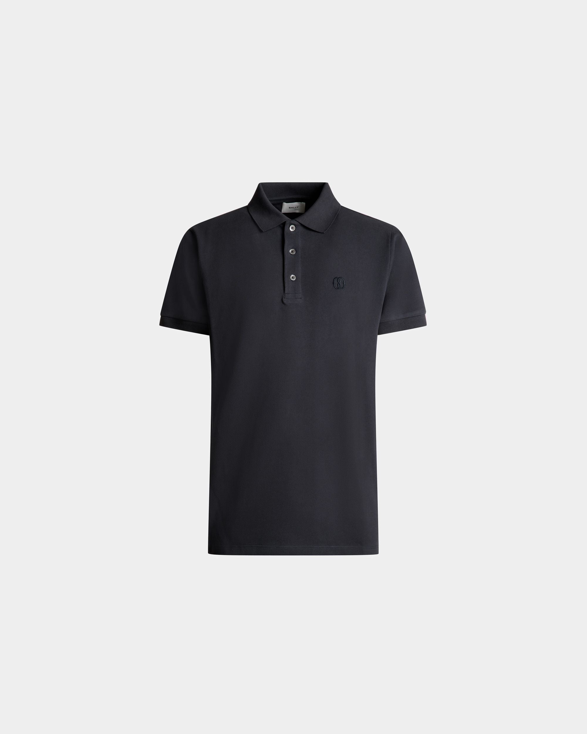 Polo A Maniche Corte In Cotone Blu Scuro - Uomo - Bally - 01