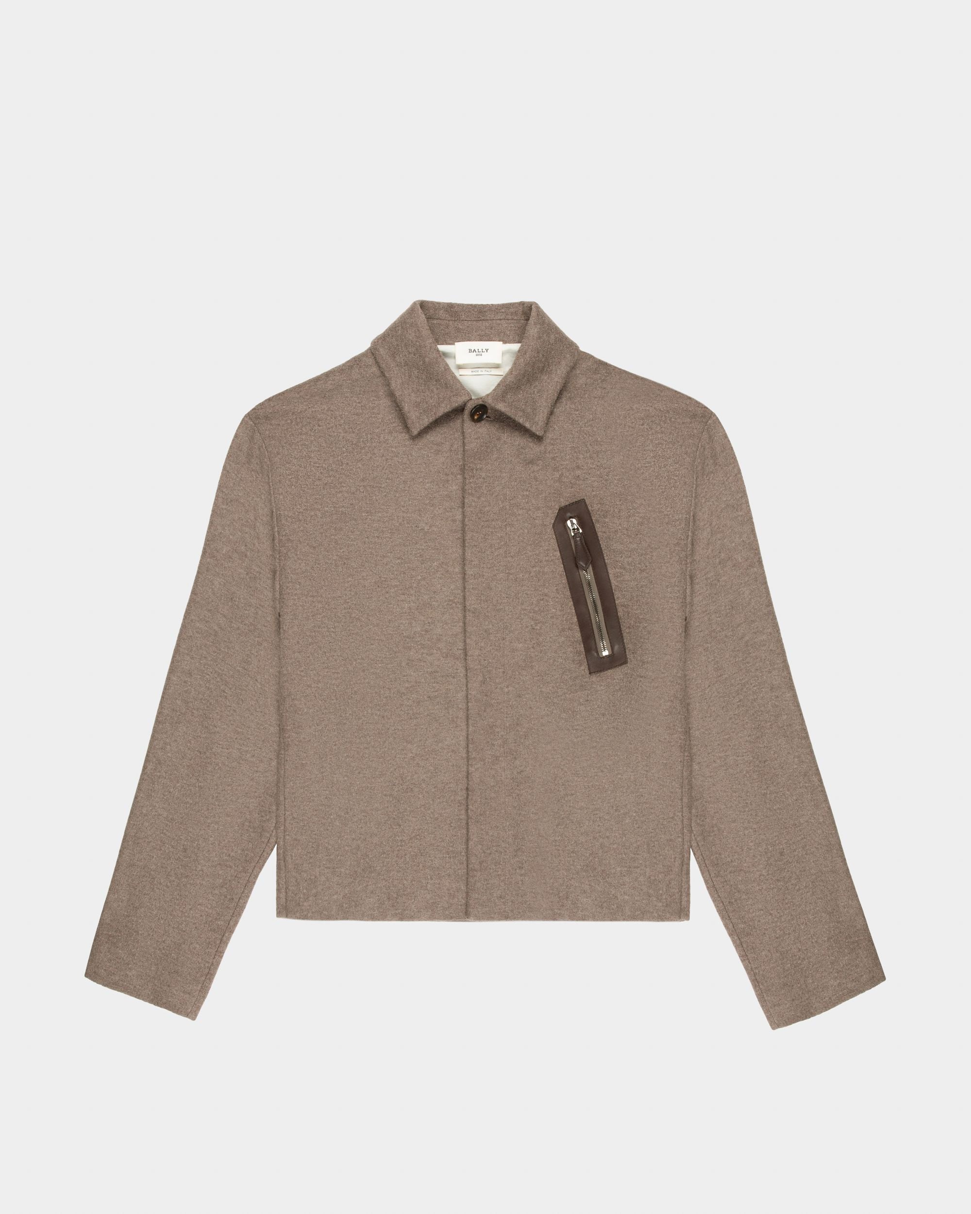 Giacca Jersey Con Dettaglio Tasca In Misto Lana Color Tortora - Uomo - Bally - 04