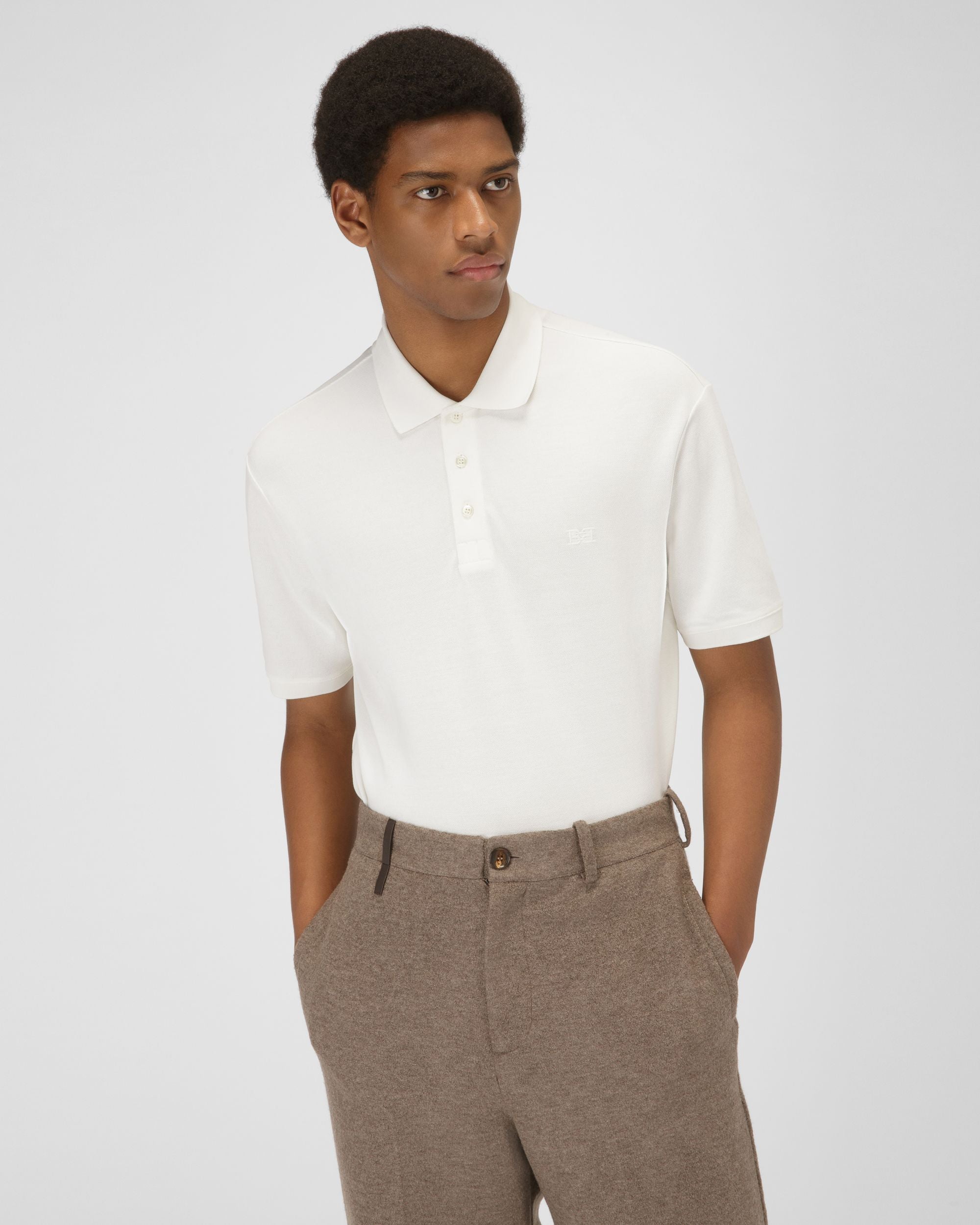Polo B-Chain In Cotone Colore Bone - Uomo - Bally - 01