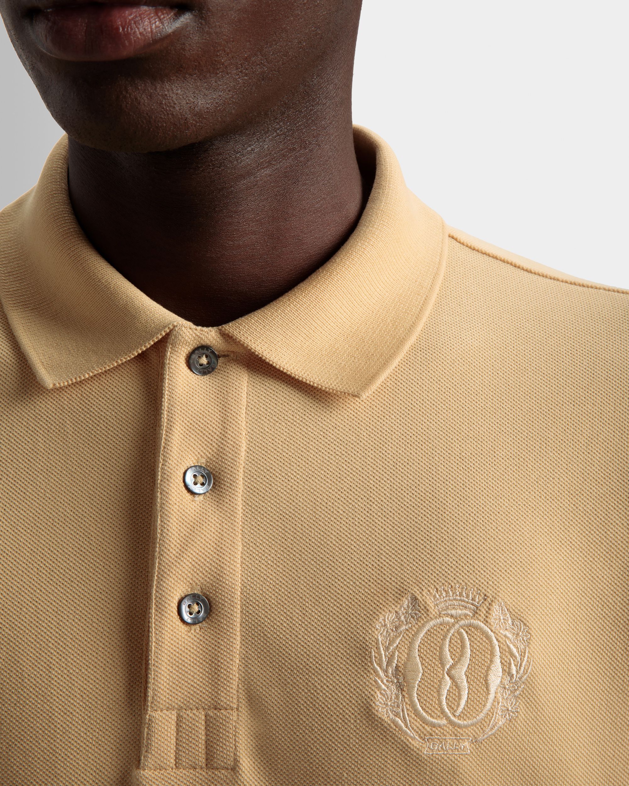 Polo Emblem In Cotone Color Crema - Uomo - Bally - 04