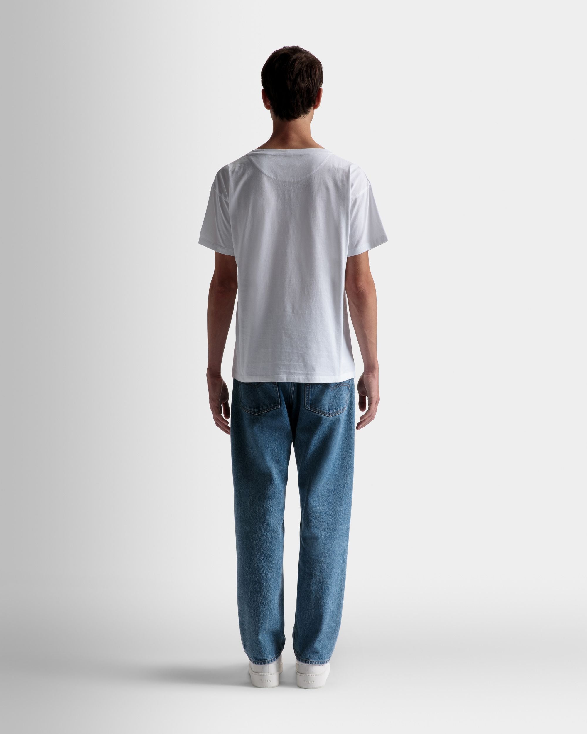 T-Shirt Con Motivo Train In Cotone Bianco - Uomo - Bally - 06