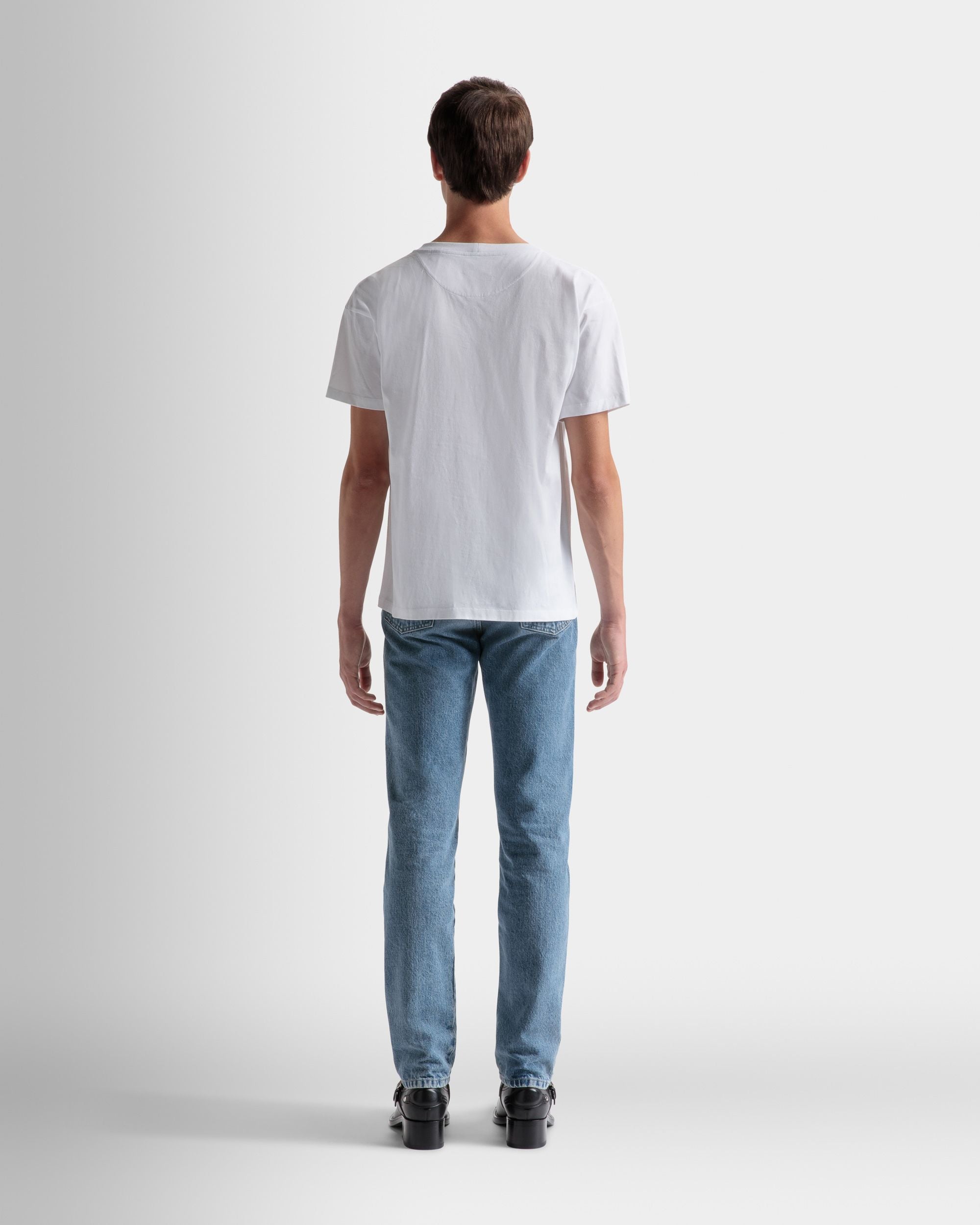 T-Shirt Con Logo In Cotone Bianco - Uomo - Bally - 06