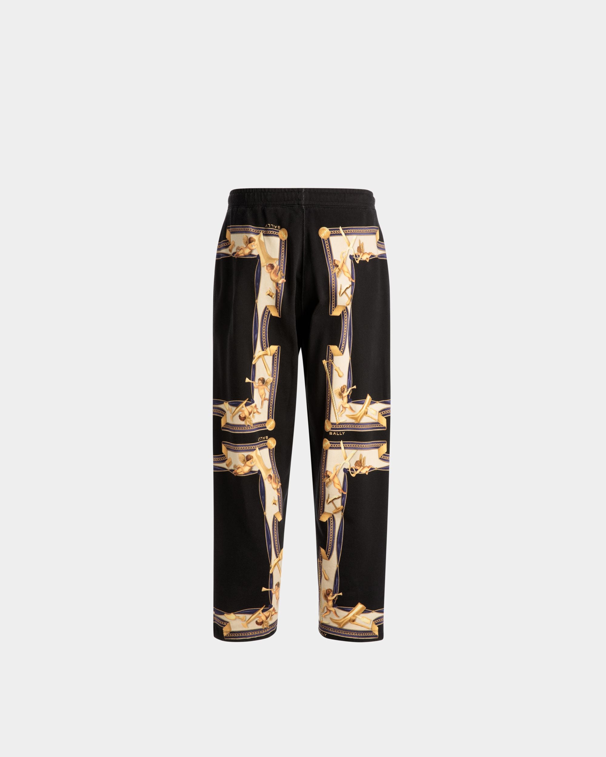 Pantalone Da Tuta Con Stampa In Cotone Nero - Uomo - Bally - 07